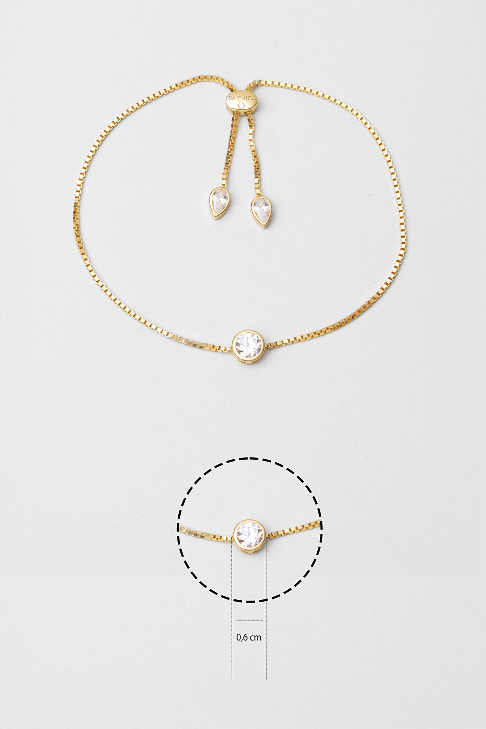 ⁠ Era 18 Ayar Sarı Altın Kaplama Ayarlanabilir Gümüş Bileklik_2}