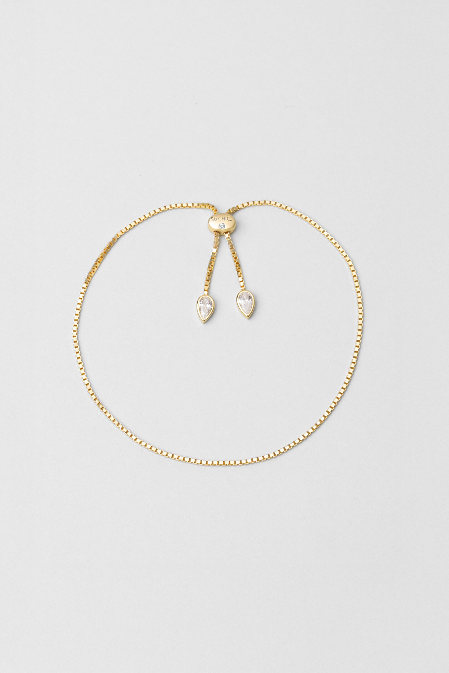 ⁠ Mira 18 Ayar Sarı Altın Kaplama Ayarlanabilir Gümüş Bileklik_0}