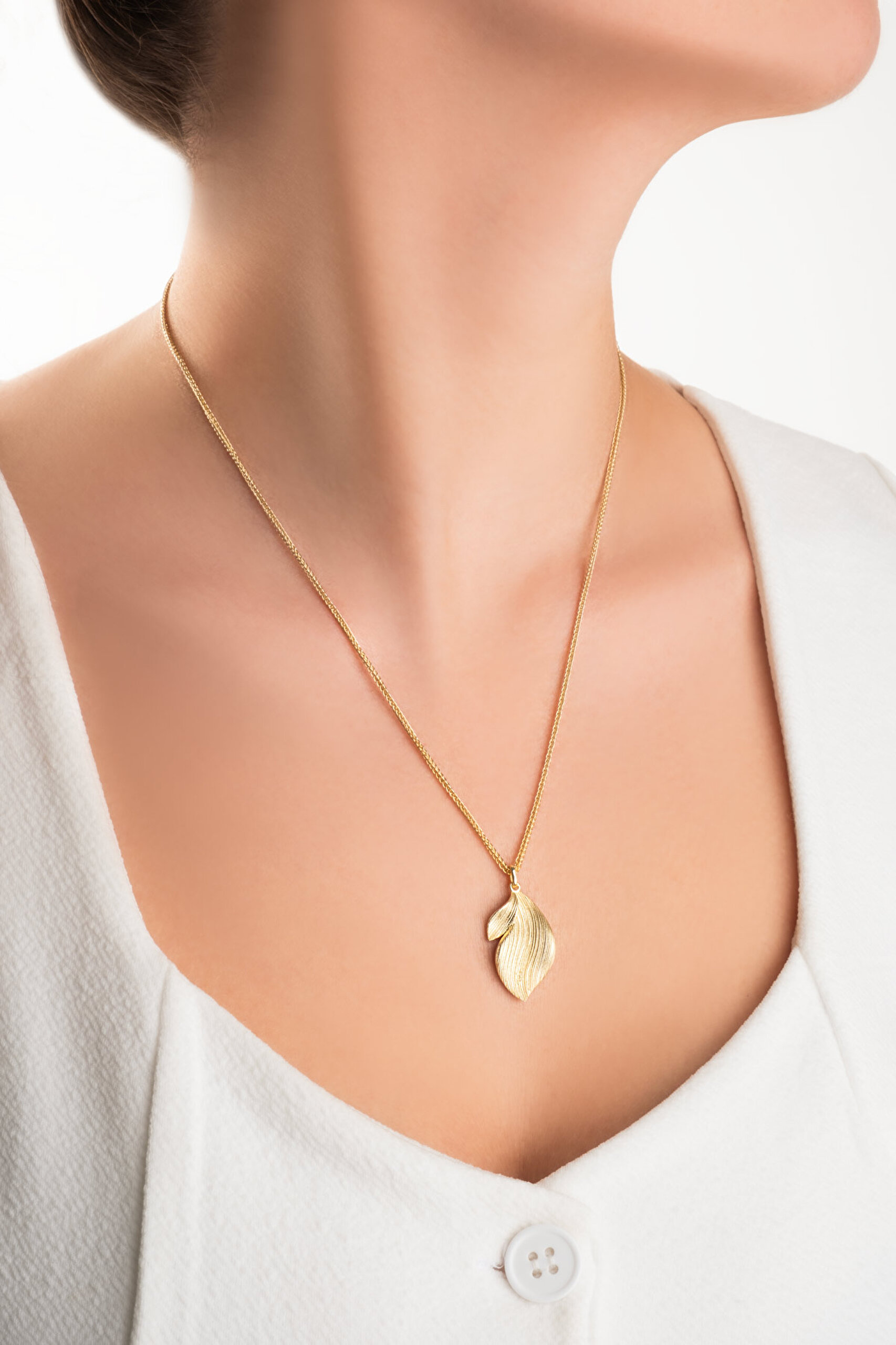 ⁠ Serena Parıltısı 18 Ayar Sarı Altın Kaplama 50 Cm Gümüş Kolye_3}