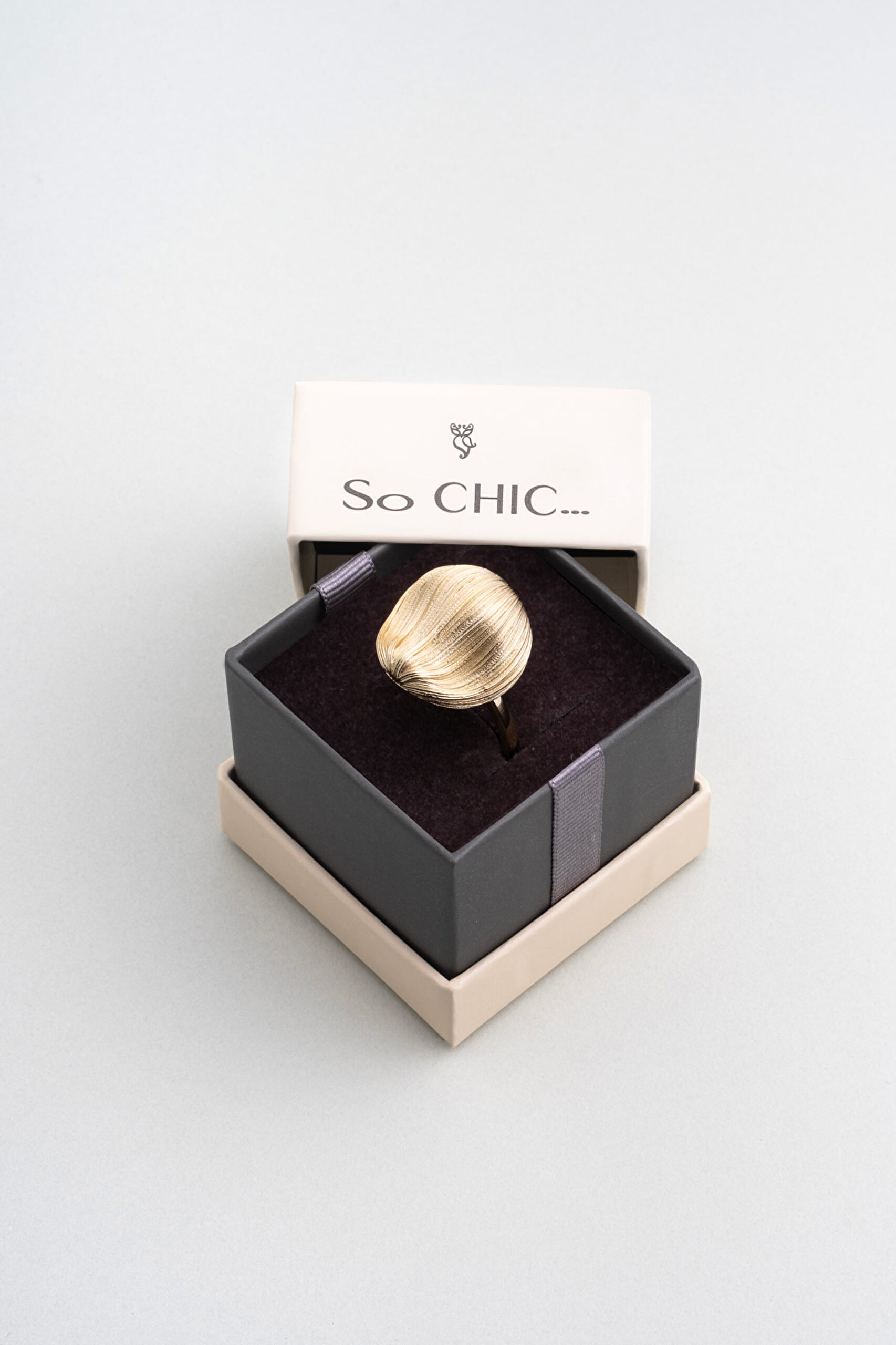 ⁠ Liora Güneşi 18 Ayar Sarı Altın Kaplama Gümüş Yüzük_4}