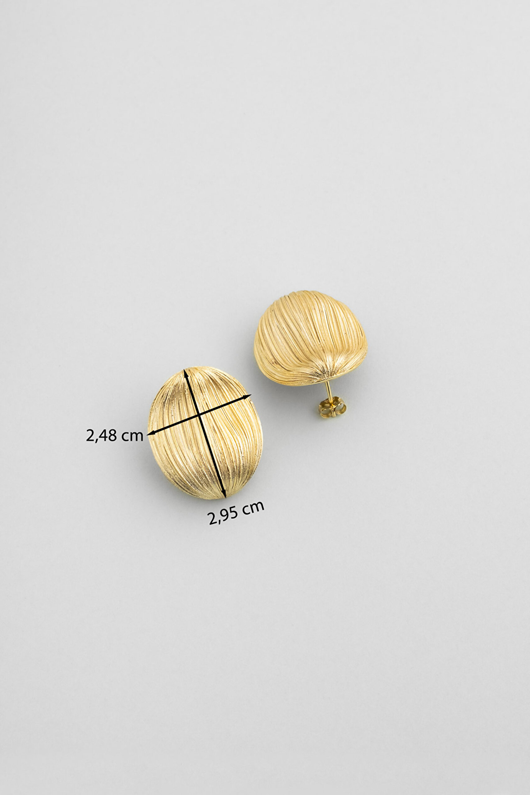 ⁠ Liora Güneşi 18 Ayar Sarı Altın Kaplama Gümüş Küpe_2}