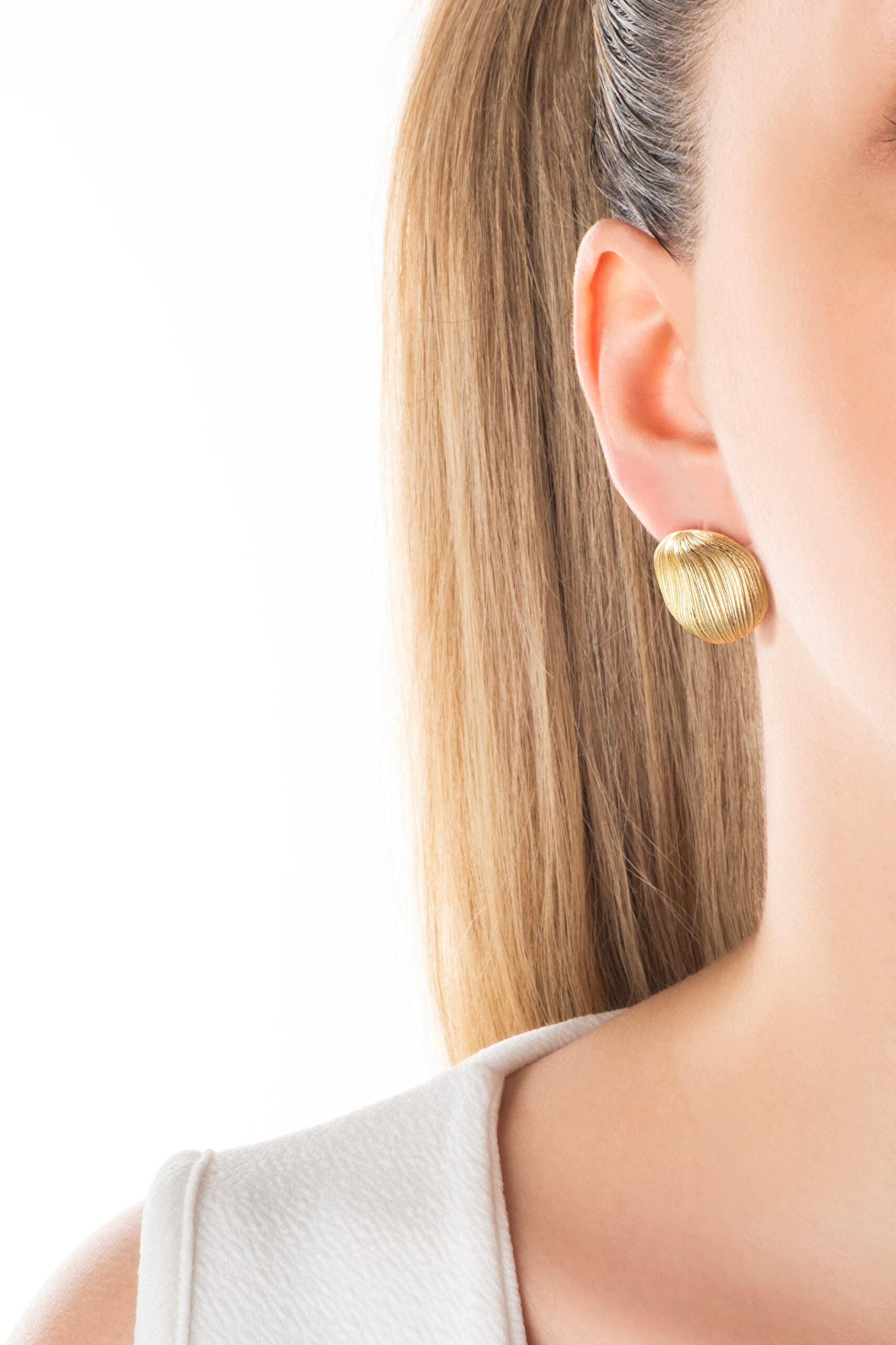 ⁠ Liora Güneşi 18 Ayar Sarı Altın Kaplama Gümüş Küpe_3}