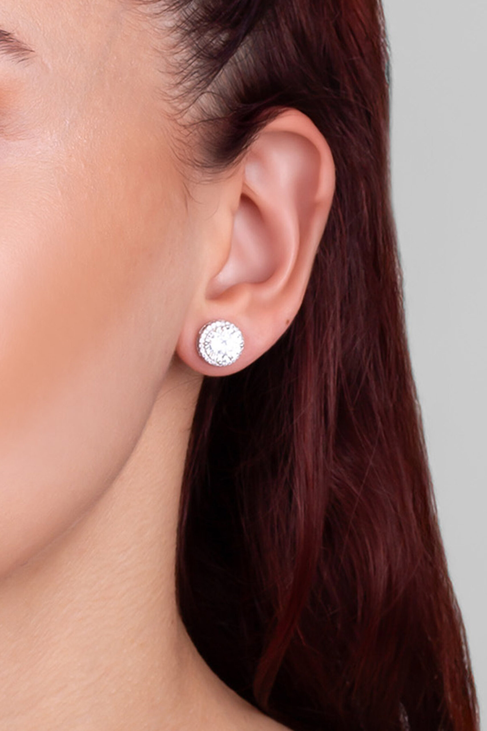 ⁠ Mozanit Tasarımı 18 Ayar Beyaz Altın Kaplama Gümüş Küpe_1}