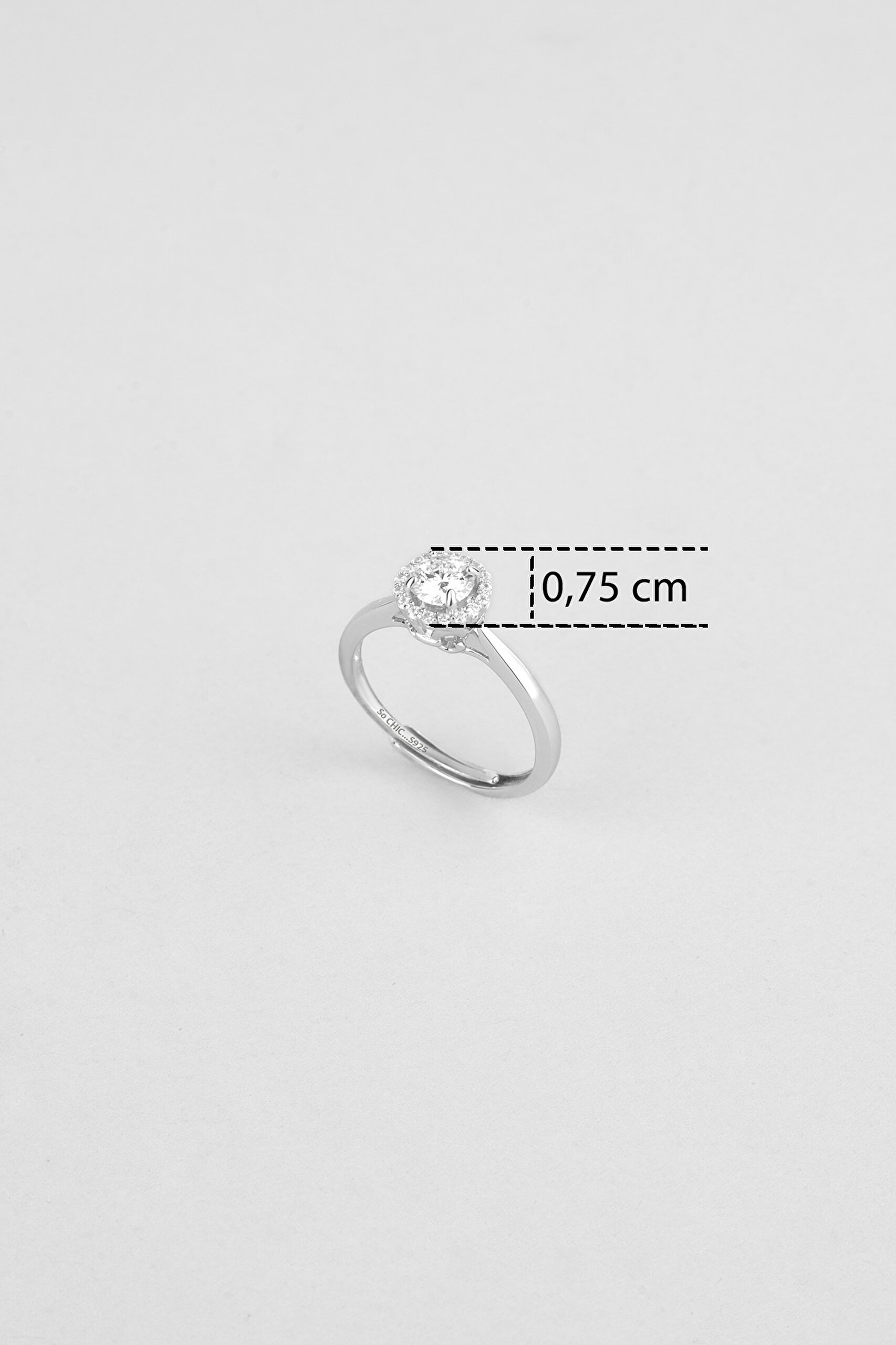 ⁠ Mozanit Dansı 18 Ayar Beyaz Altın Kaplama Gümüş Ayarlanabilir Yüzük_2}