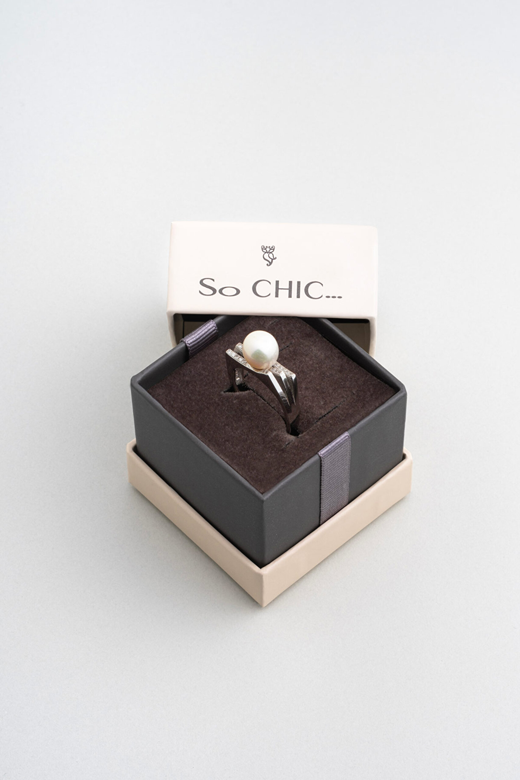 ⁠ Vintage İnci 18 Ayar Beyaz Altın Kaplama Gümüş Yüzük_4}