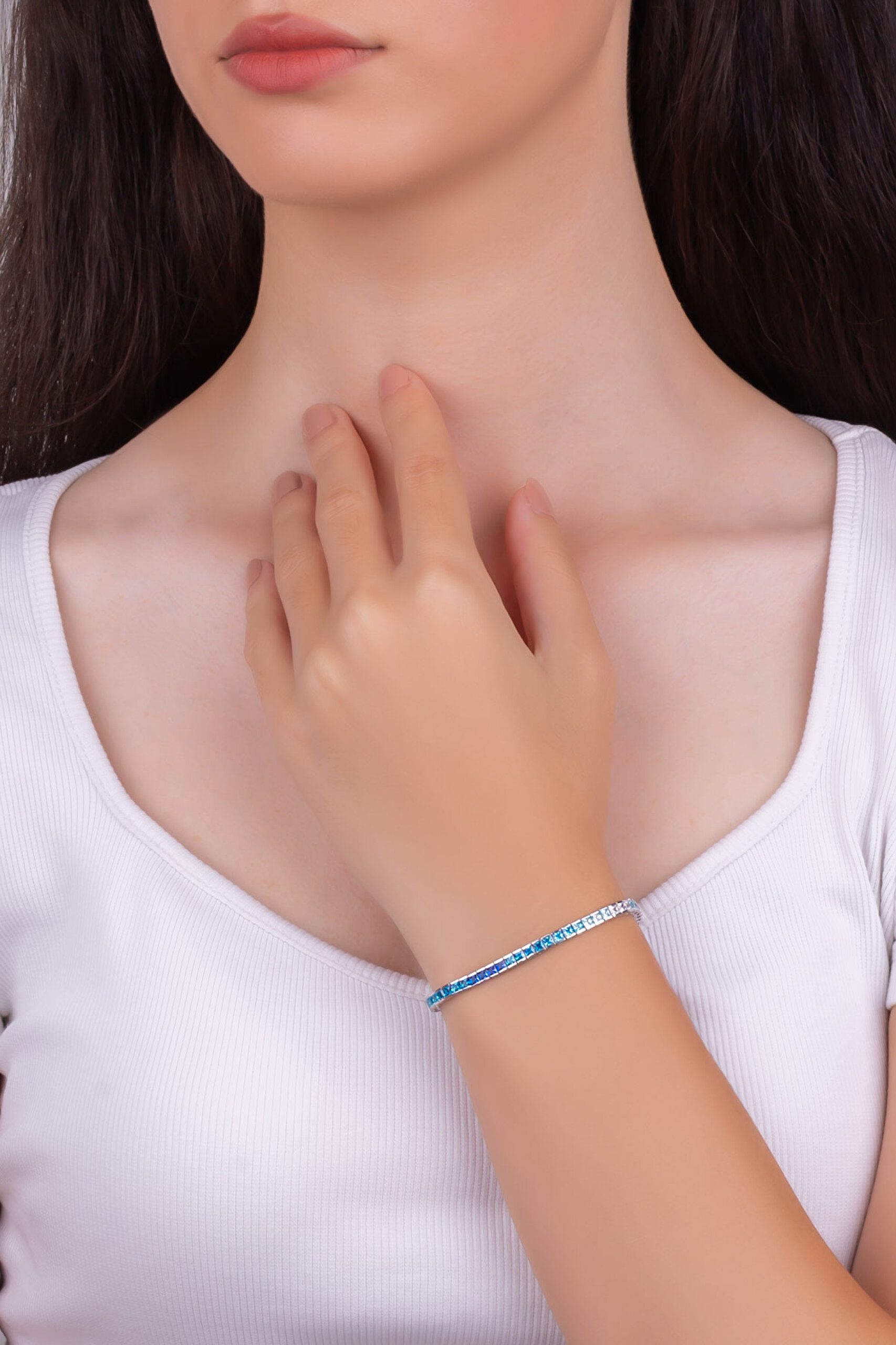 ⁠ Matilda  18 Ayar Beyaz Altın Kaplama Gümüş Su Yolu Bileklik_3}