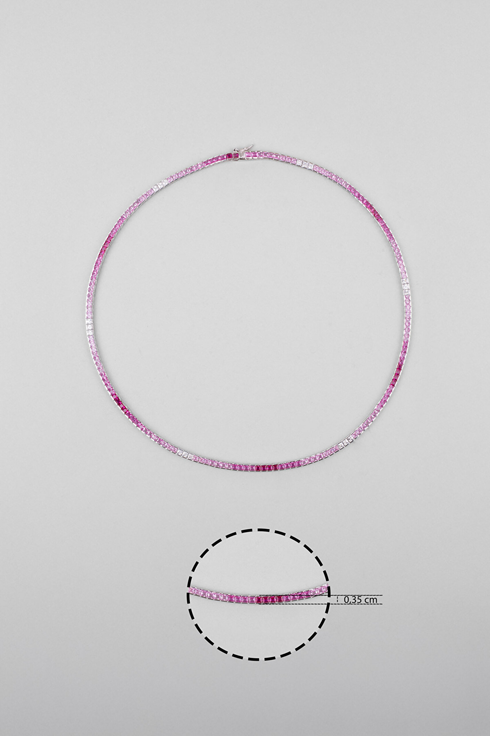 ⁠ Anastasia 18 Ayar Beyaz Altın Kaplama Gümüş Su Yolu Kolye_1}