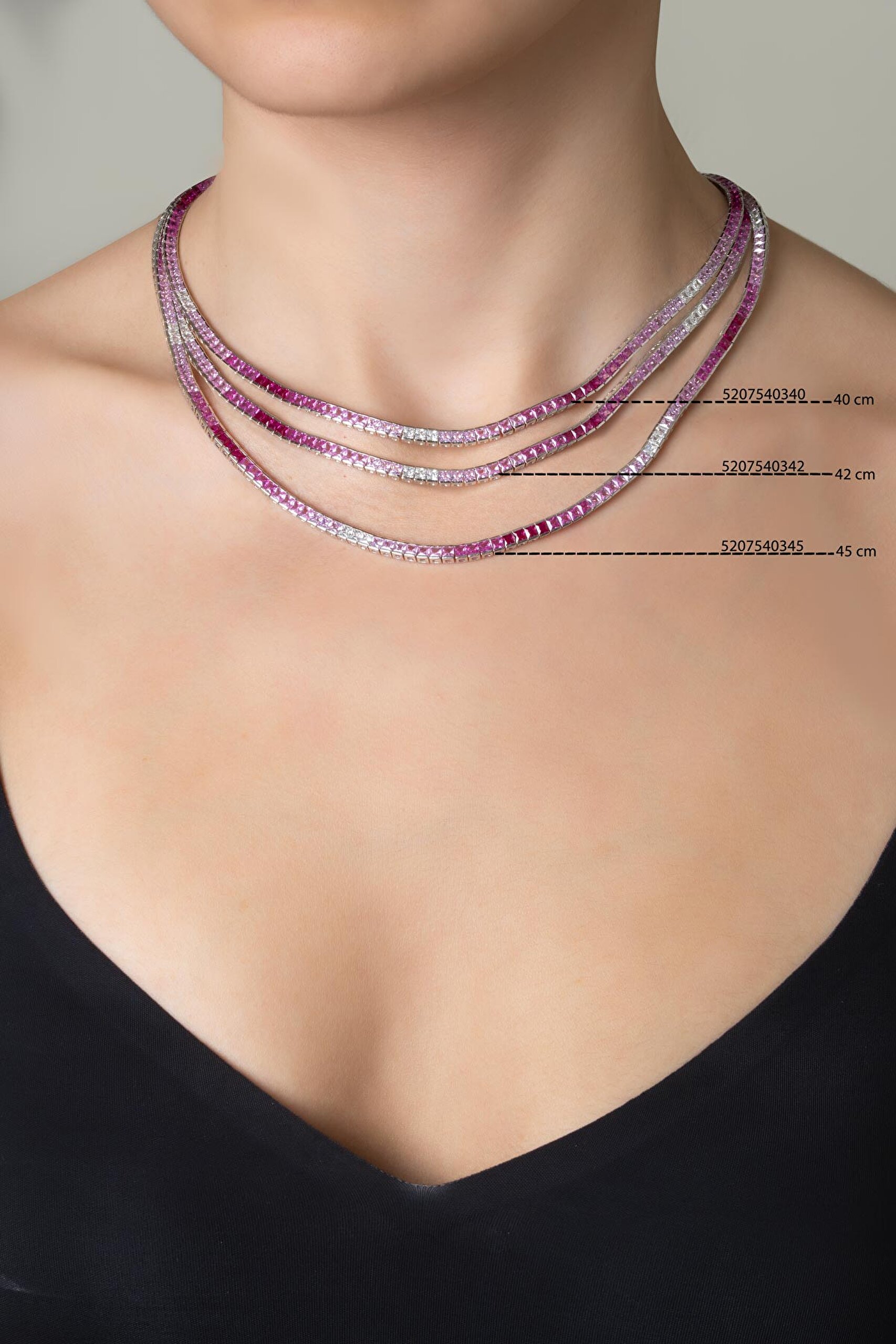 ⁠ Anastasia 18 Ayar Beyaz Altın Kaplama Gümüş Su Yolu Kolye_2}