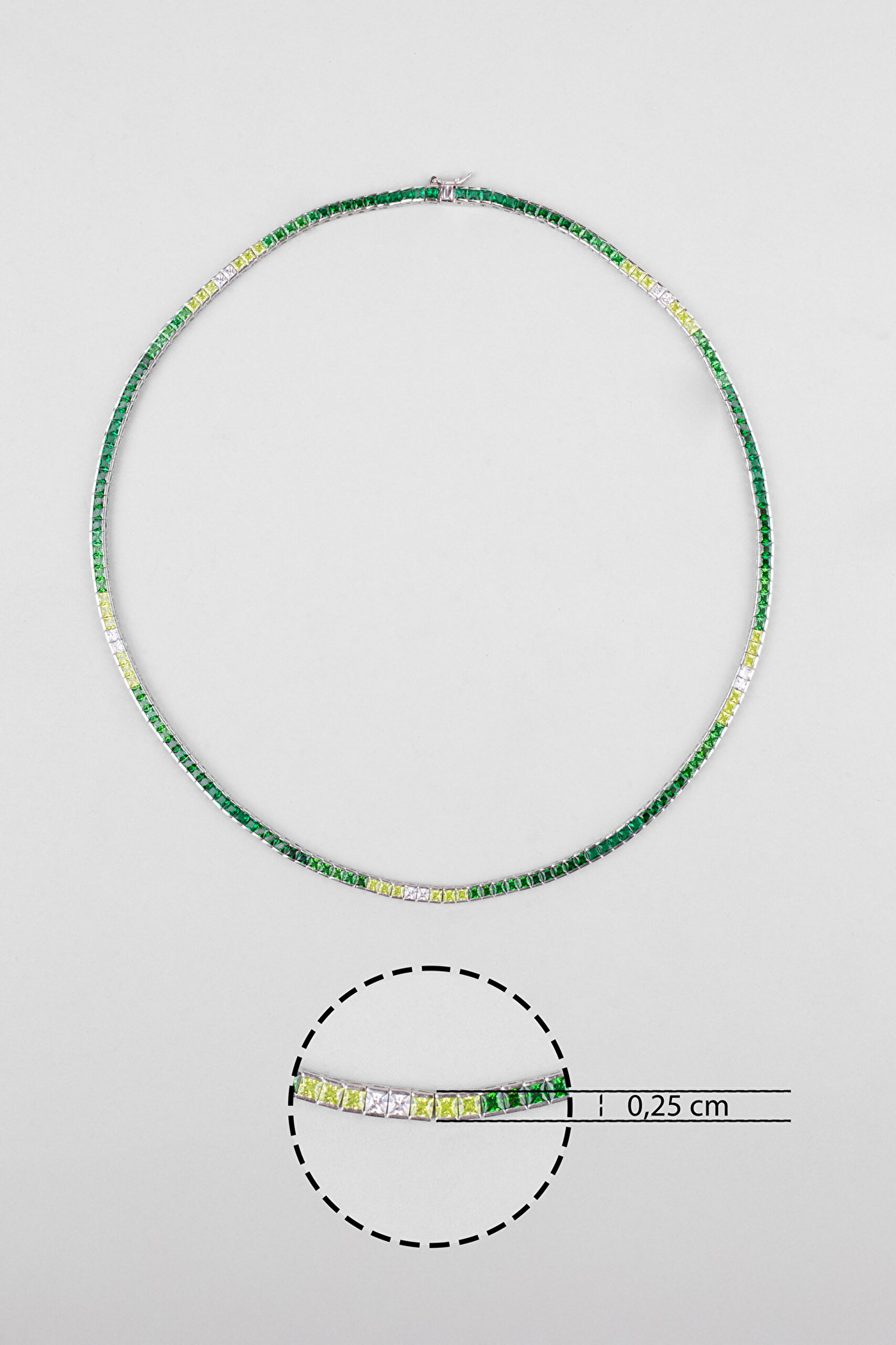 ⁠ Arianna 18 Ayar Beyaz Altın Kaplama Gümüş Su Yolu Kolye_1}