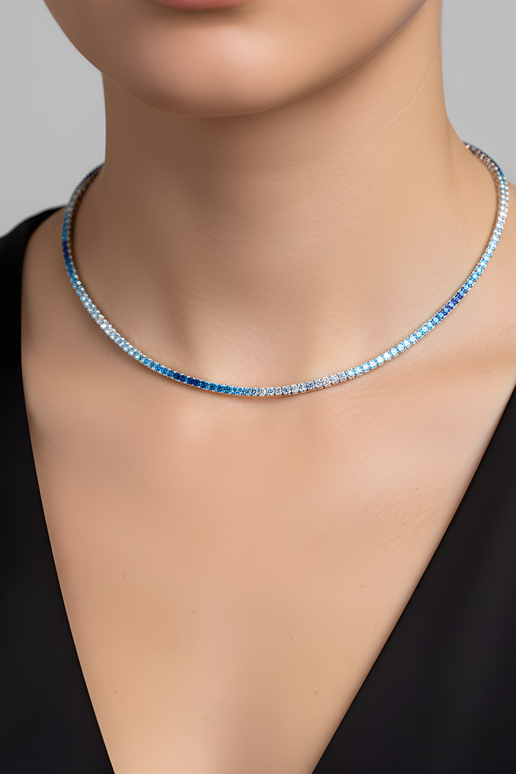 ⁠ Matilda 18 Ayar Beyaz Altın Kaplama Gümüş Su Yolu Kolye_2}