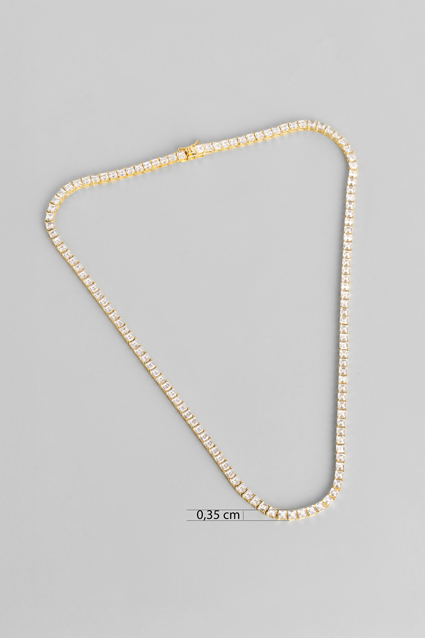 ⁠ Zarif Dokunuş 18 Ayar Sarı Altın Kaplama Gümüş Su Yolu Kolye_2}