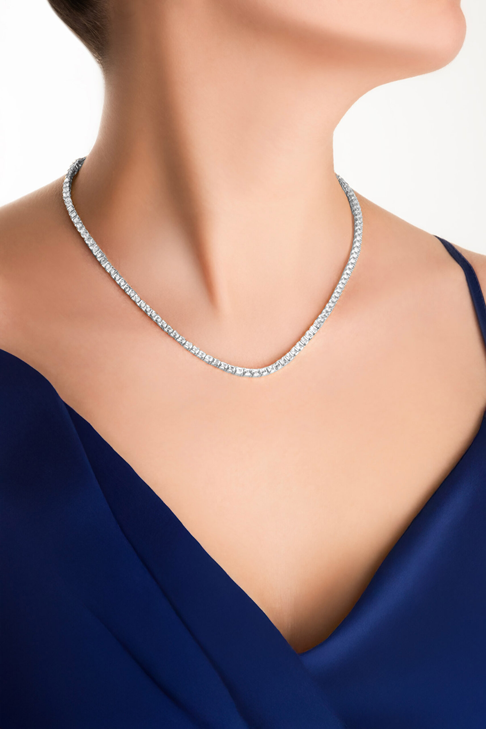 ⁠ Zarif Dokunuş 18 Ayar Beyaz Altın Kaplama Gümüş Su Yolu Kolye_5}