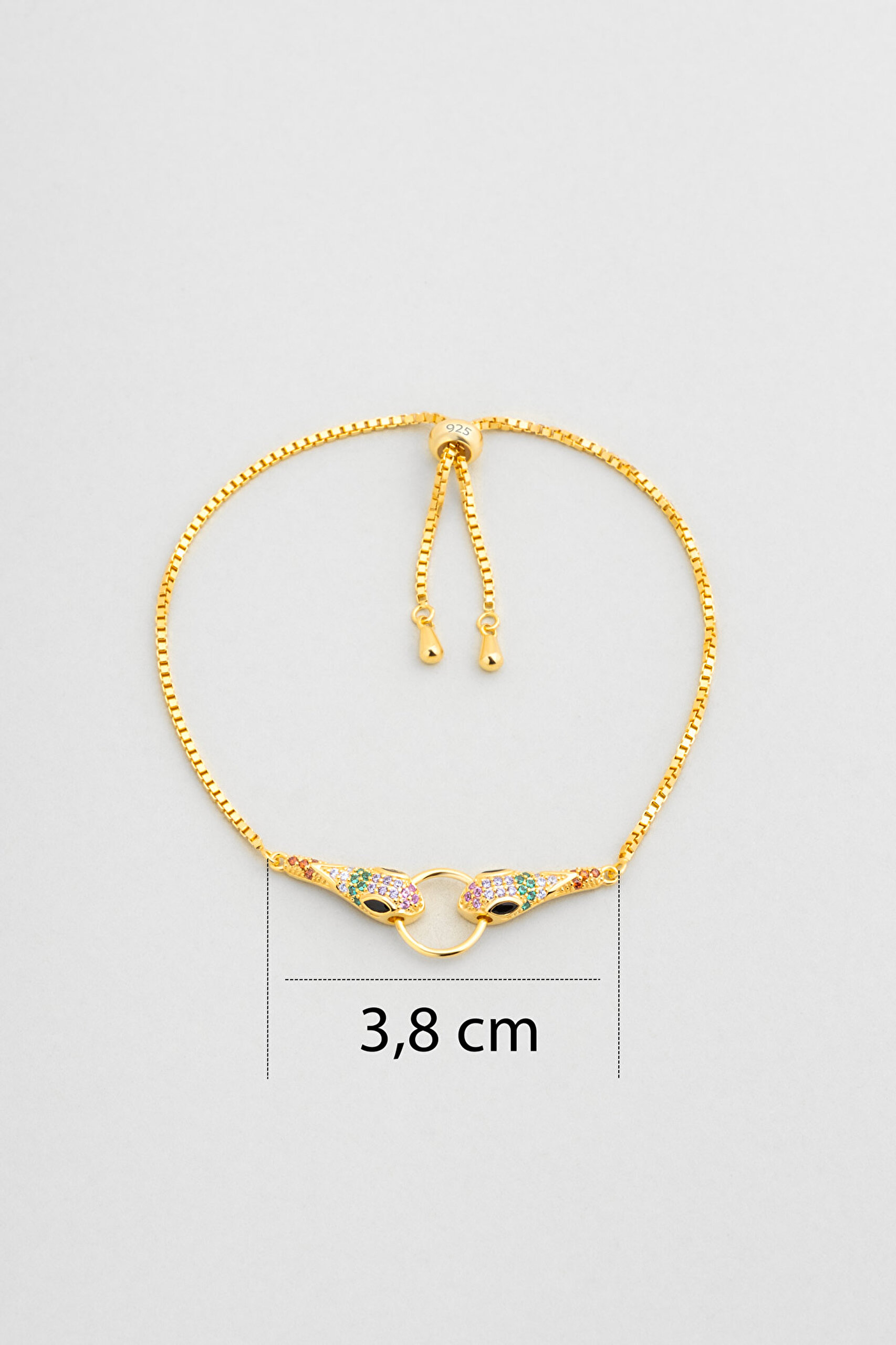 ⁠ Medusa Efsanesi 18 Ayar Sarı Altın Kaplama Ayarlanabilir Gümüş Bileklik_2}