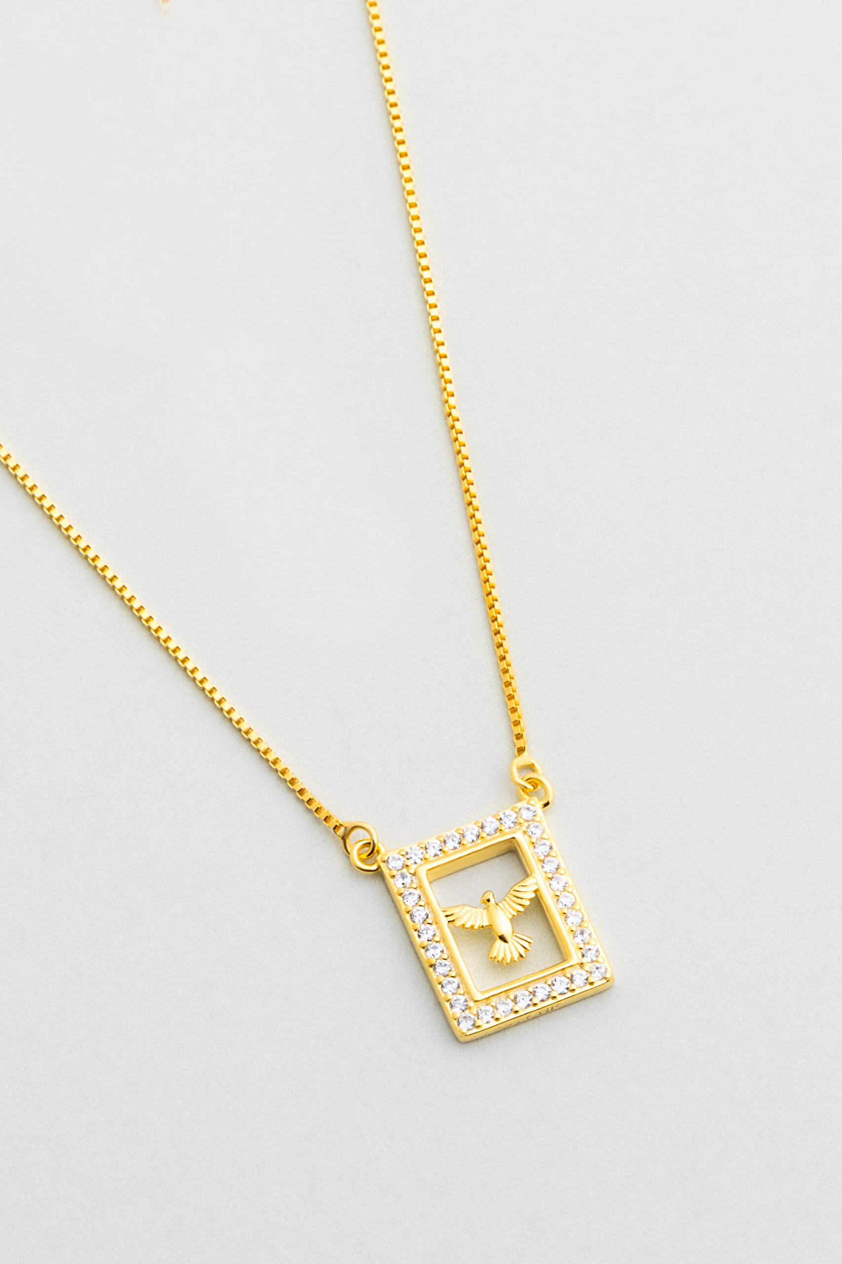 ⁠ Anka Kuşu 18 Ayar Sarı Altın Kaplama 45 Cm Gümüş Minimal Kolye_4}