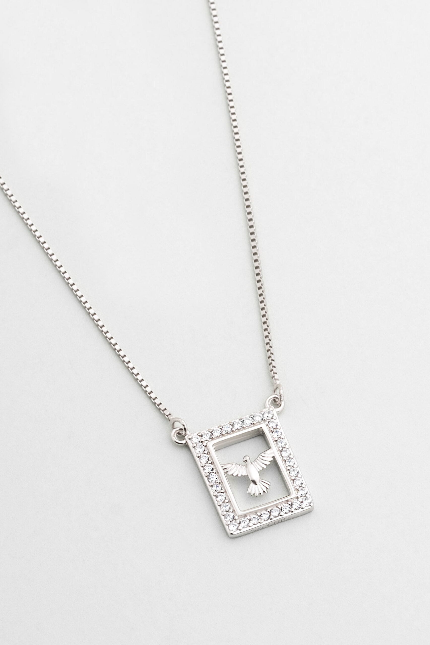 ⁠ Anka Kuşu 18 Ayar Beyaz Altın Kaplama 45 Cm Gümüş Minimal Kolye_4}