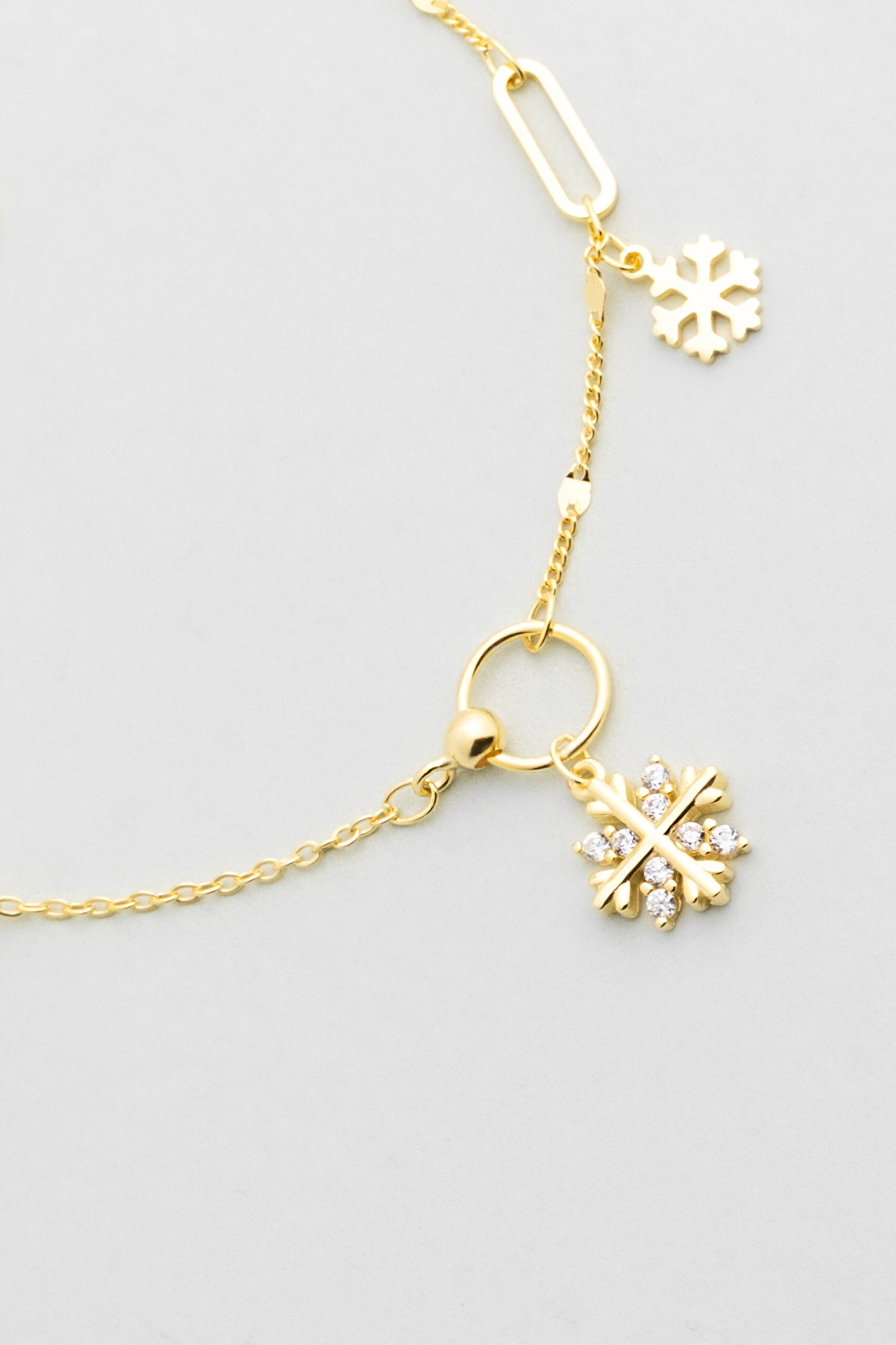 ⁠ Kar Tanesi 18 Ayar Sarı Altın Kaplama 20 Cm Gümüş Minimal Halhal_2}