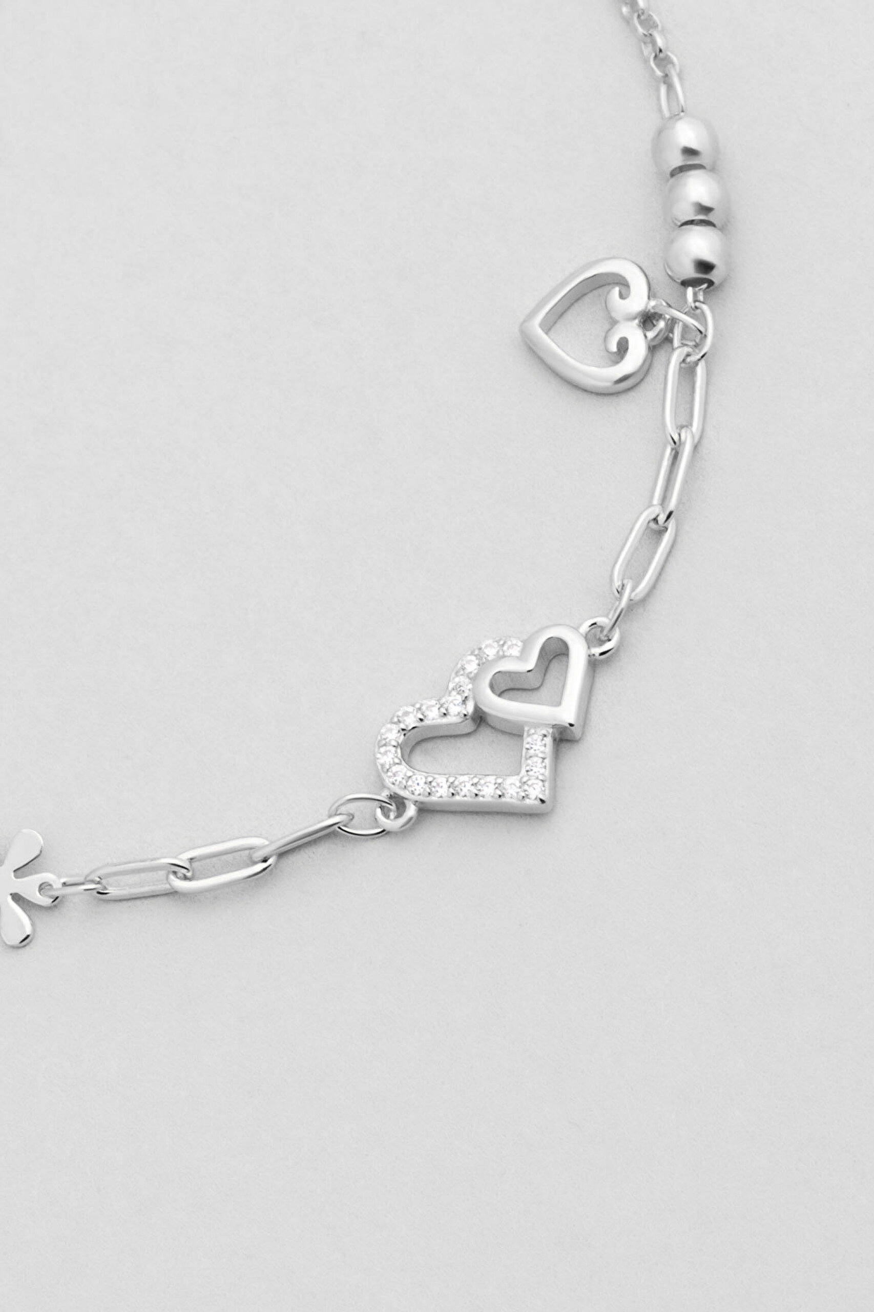 Luvia 18 Ayar Beyaz Altın Kaplama 19 Cm Gümüş Bileklik - 4