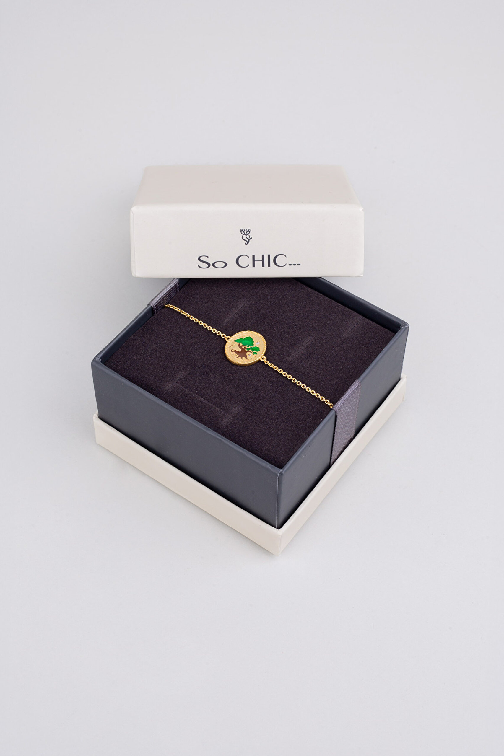 ⁠ Totoro Ağacı 18 Ayar Sarı Altın Kaplama 19 Cm Gümüş Bileklik_4}