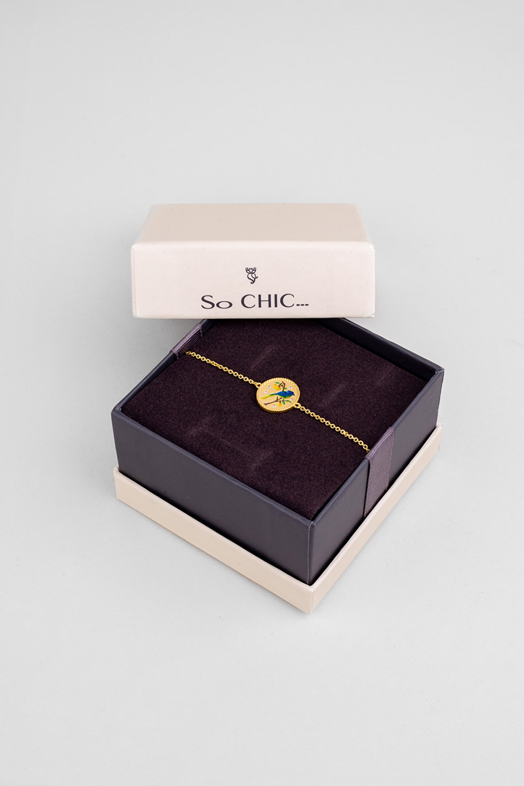 ⁠ Serenat Kuşu 18 Ayar Sarı Altın Kaplama 19 Cm Gümüş Bileklik_4}