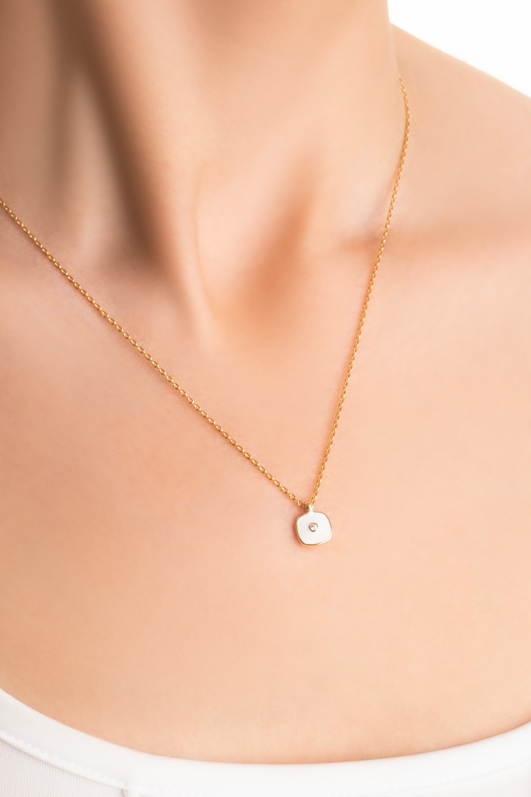 ⁠ Vintage 18 Ayar Sarı Altın Kaplama 45 Cm Gümüş Kolye_1}