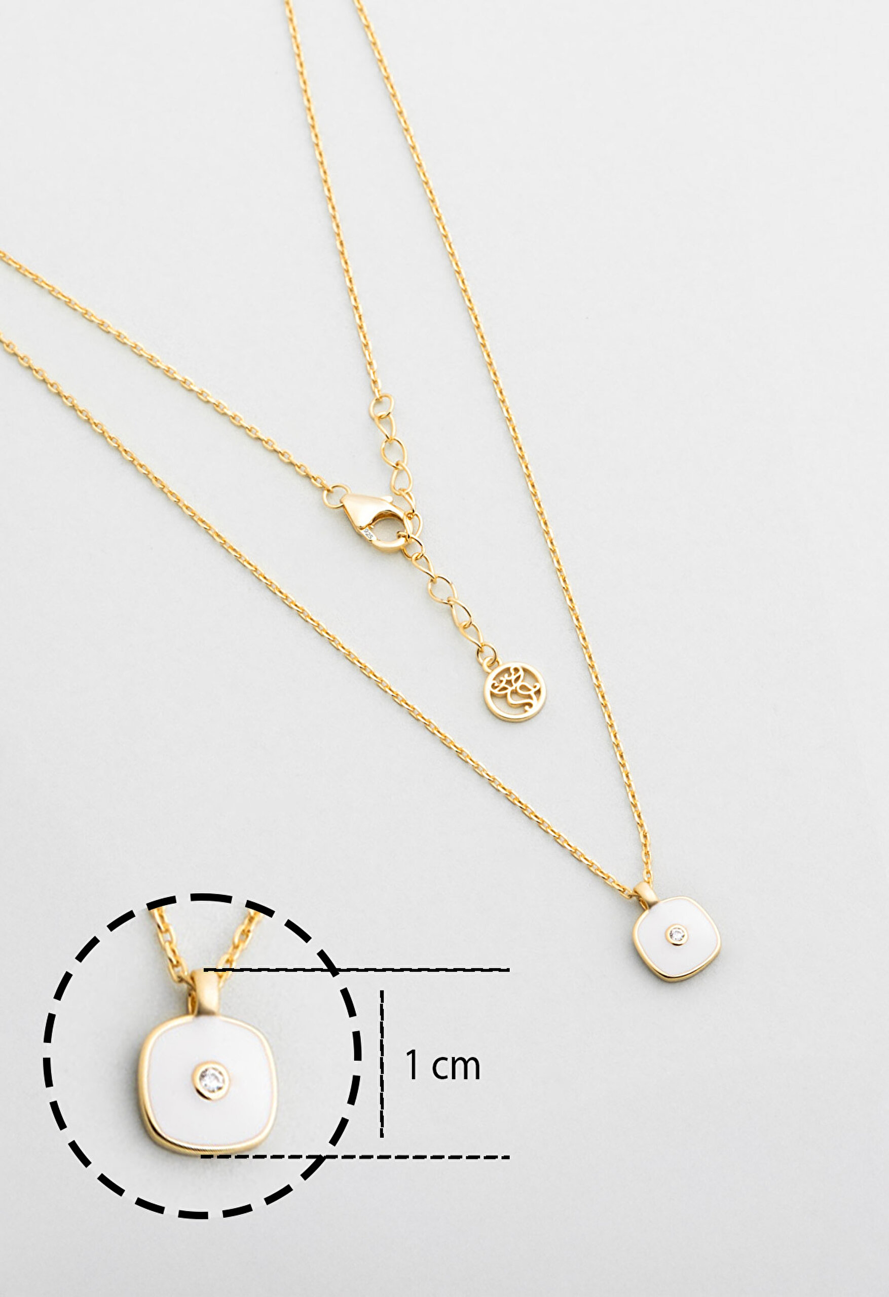 ⁠ Vintage 18 Ayar Sarı Altın Kaplama 45 Cm Gümüş Kolye_2}