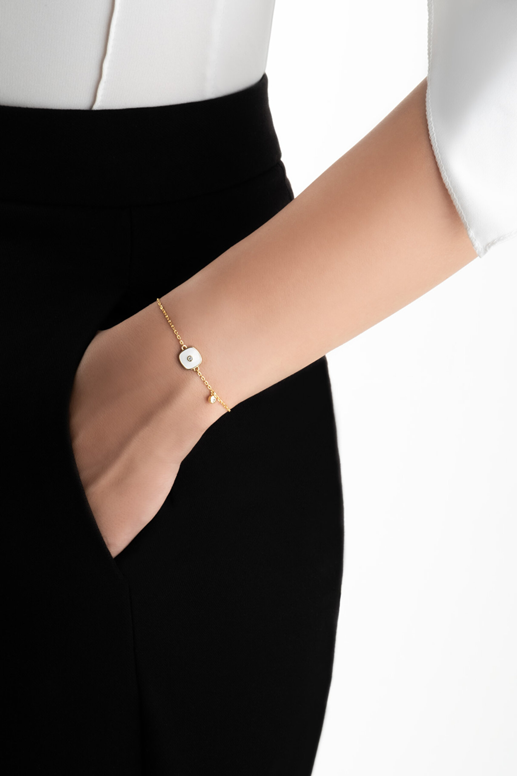 ⁠ Vintage 18 Ayar Sarı Altın Kaplama 19 Cm Gümüş Bileklik_3}