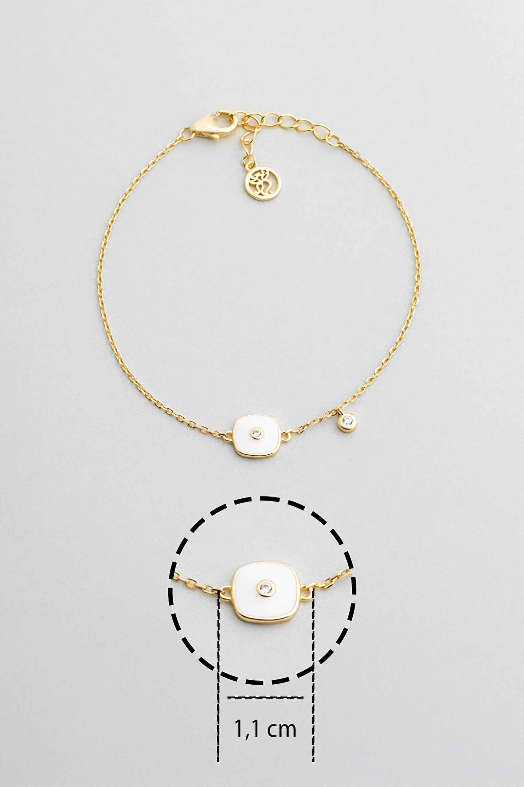 ⁠ Vintage 18 Ayar Sarı Altın Kaplama 19 Cm Gümüş Bileklik_2}