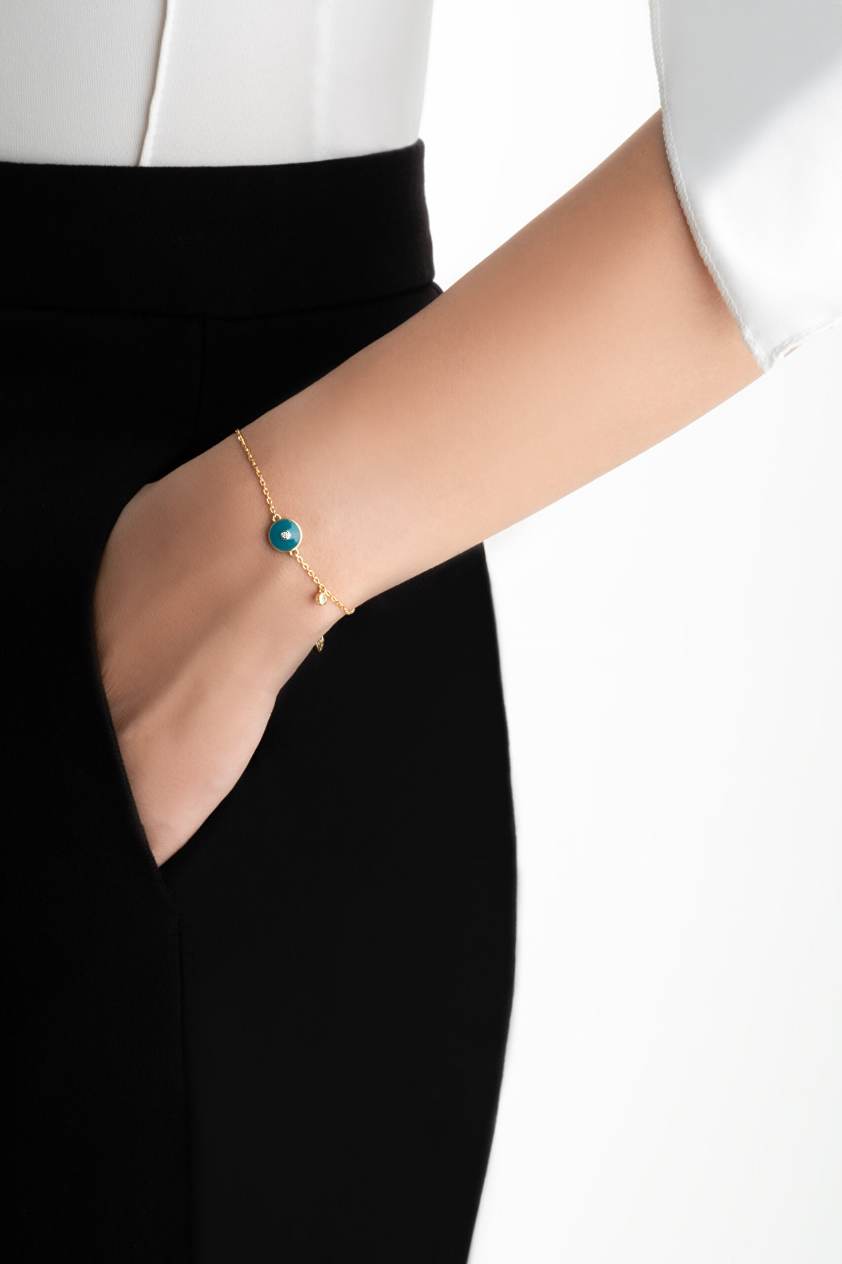 ⁠ Minimal 18 Ayar Sarı Altın Kaplama 18 Cm Gümüş Bileklik_3}