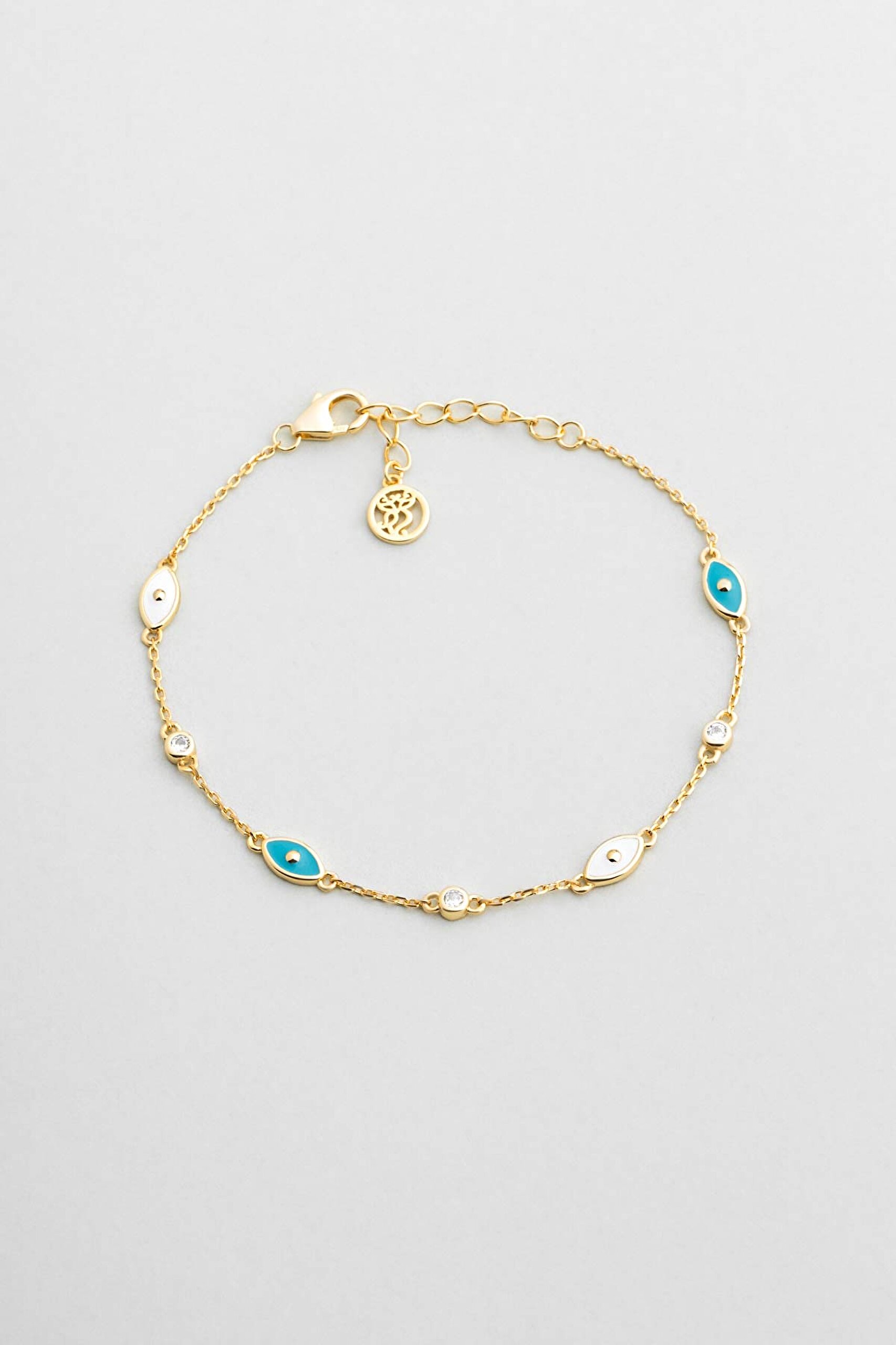 ⁠ Evil Eye 18 Ayar Sarı Altın Kaplama 18 Cm Gümüş Bileklik
_0}