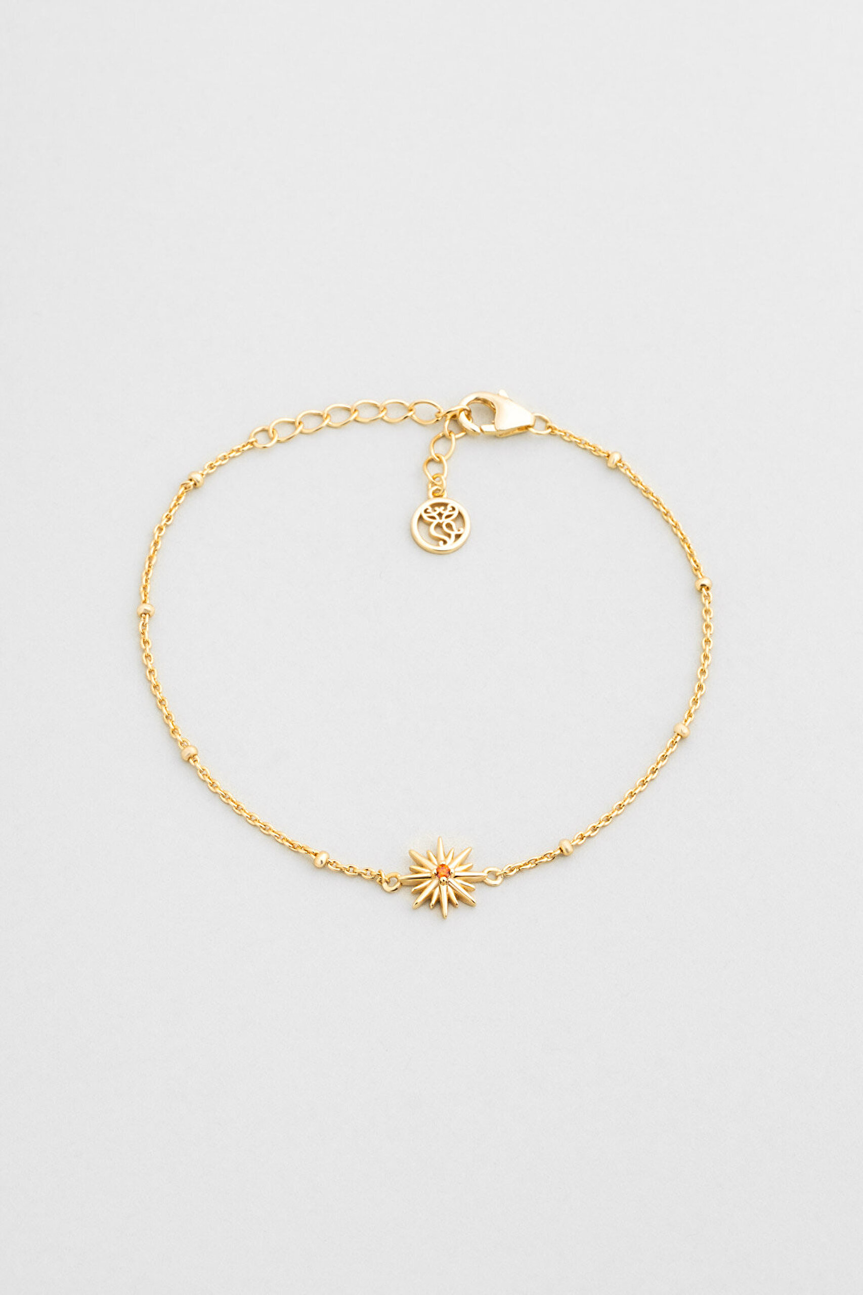 Aşk Yıldızı 18 Ayar Sarı Altın Kaplama 19 Cm Gümüş Yıldız Bileklik - 0