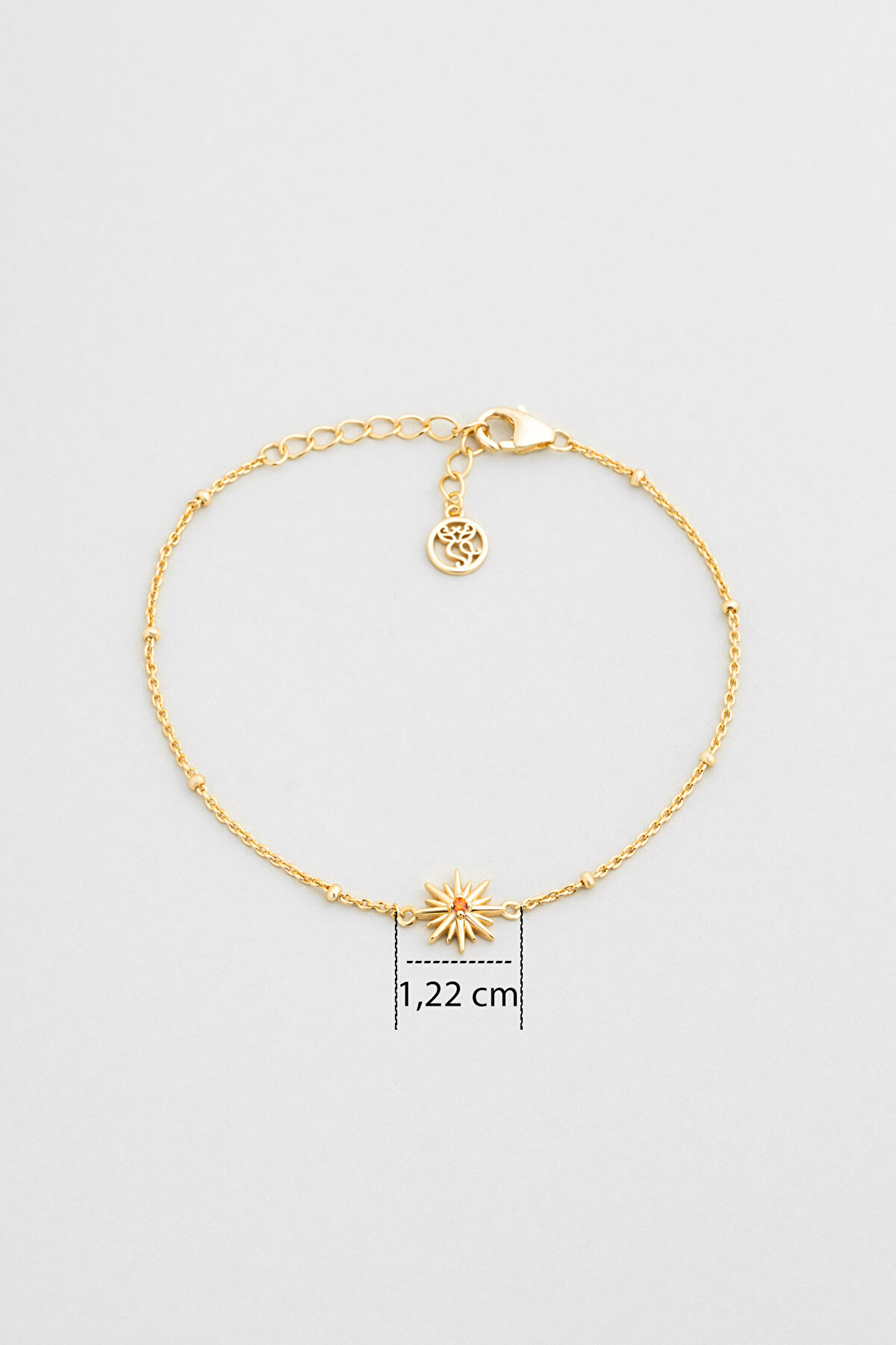 Aşk Yıldızı 18 Ayar Sarı Altın Kaplama 19 Cm Gümüş Yıldız Bileklik - 2