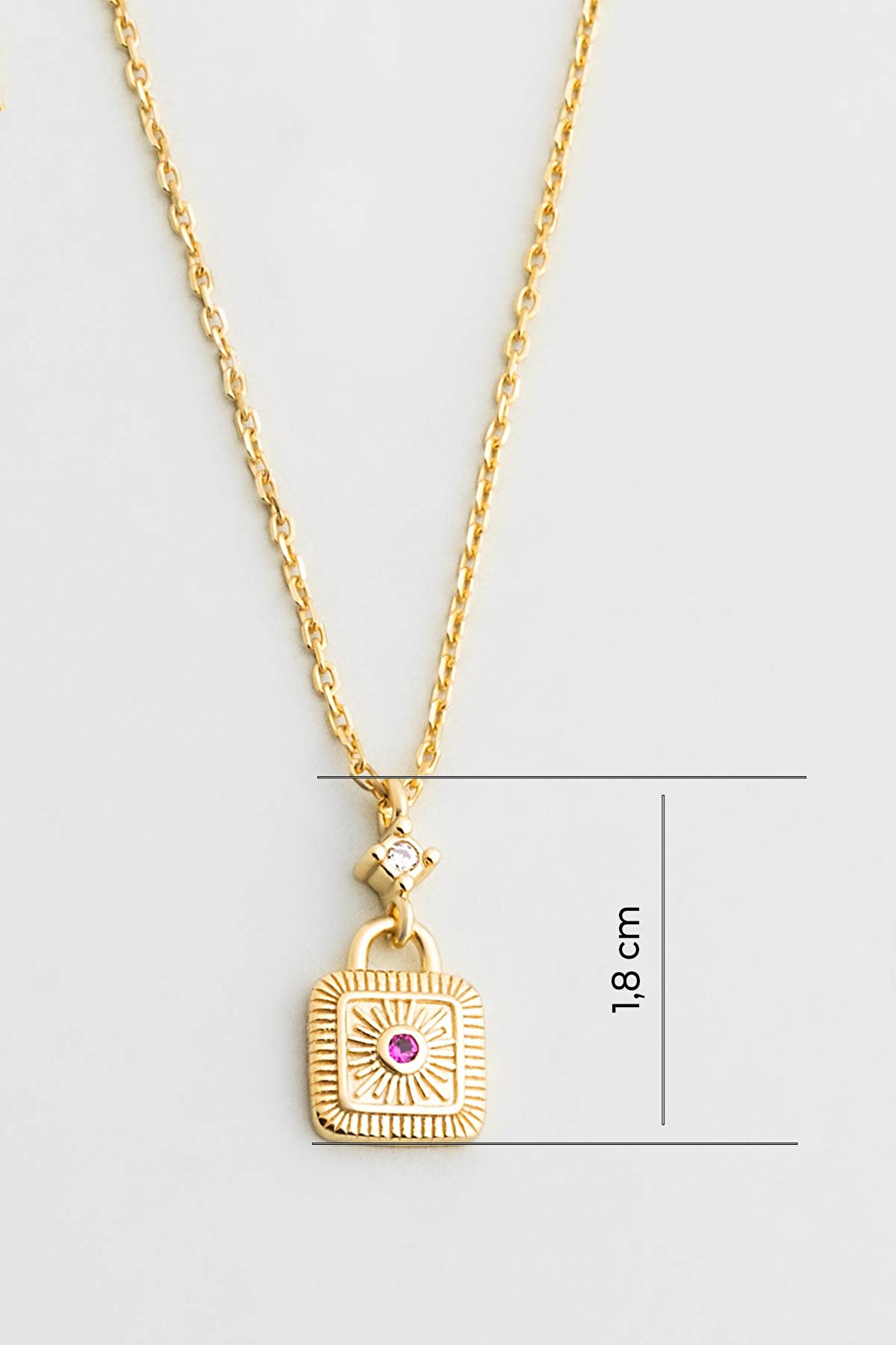 ⁠ Vera 18 Ayar Sarı Altın Kaplama 45 Cm Gümüş Kolye_2}