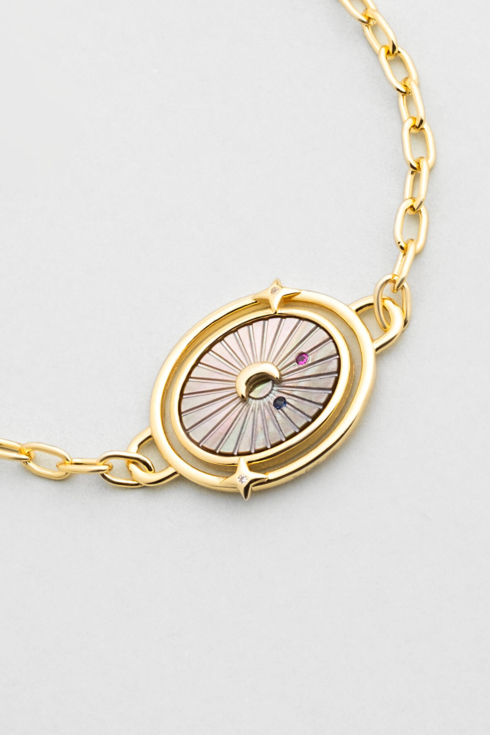 Büyülü Gece 18 Ayar Sarı Altın Kaplama 19 Cm Gümüş Zincir Bileklik - 4