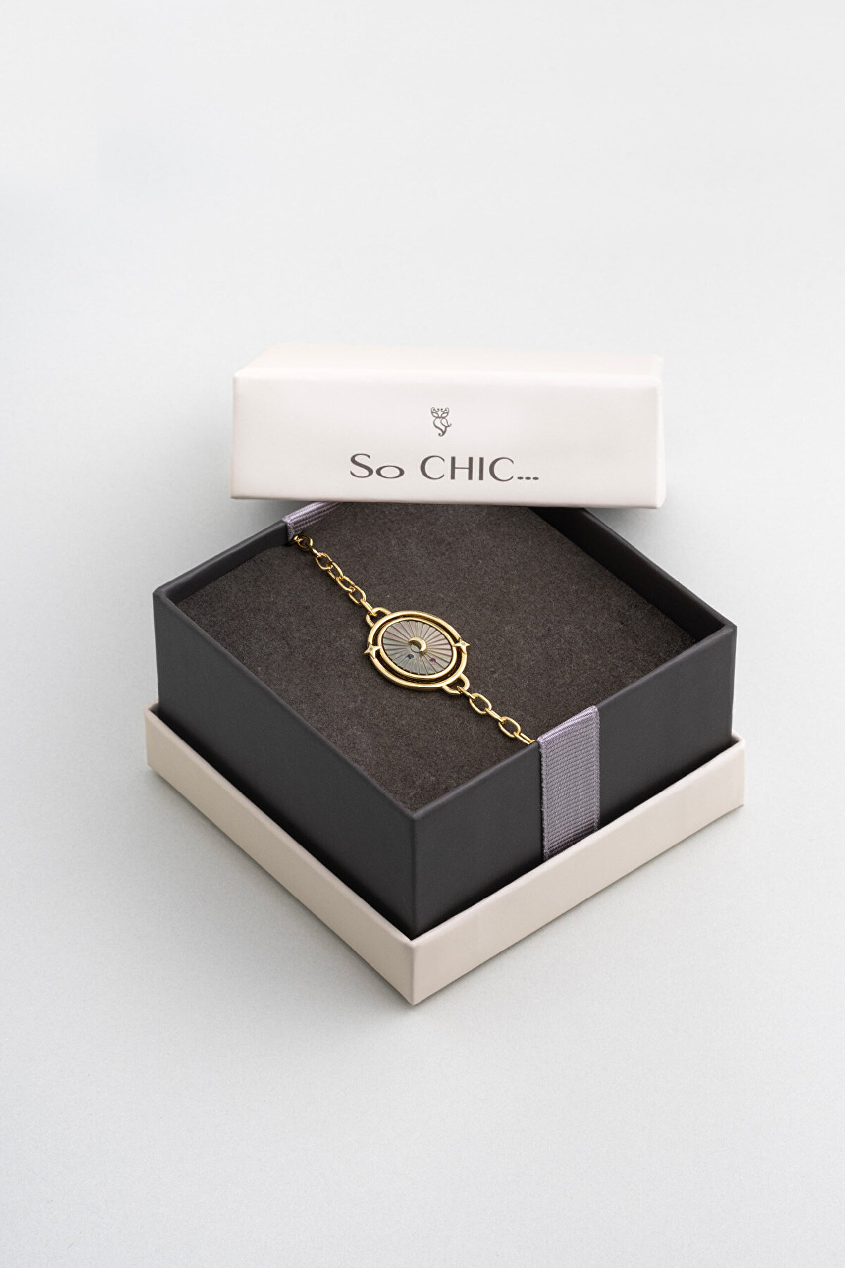 Büyülü Gece 18 Ayar Sarı Altın Kaplama 19 Cm Gümüş Zincir Bileklik - 5