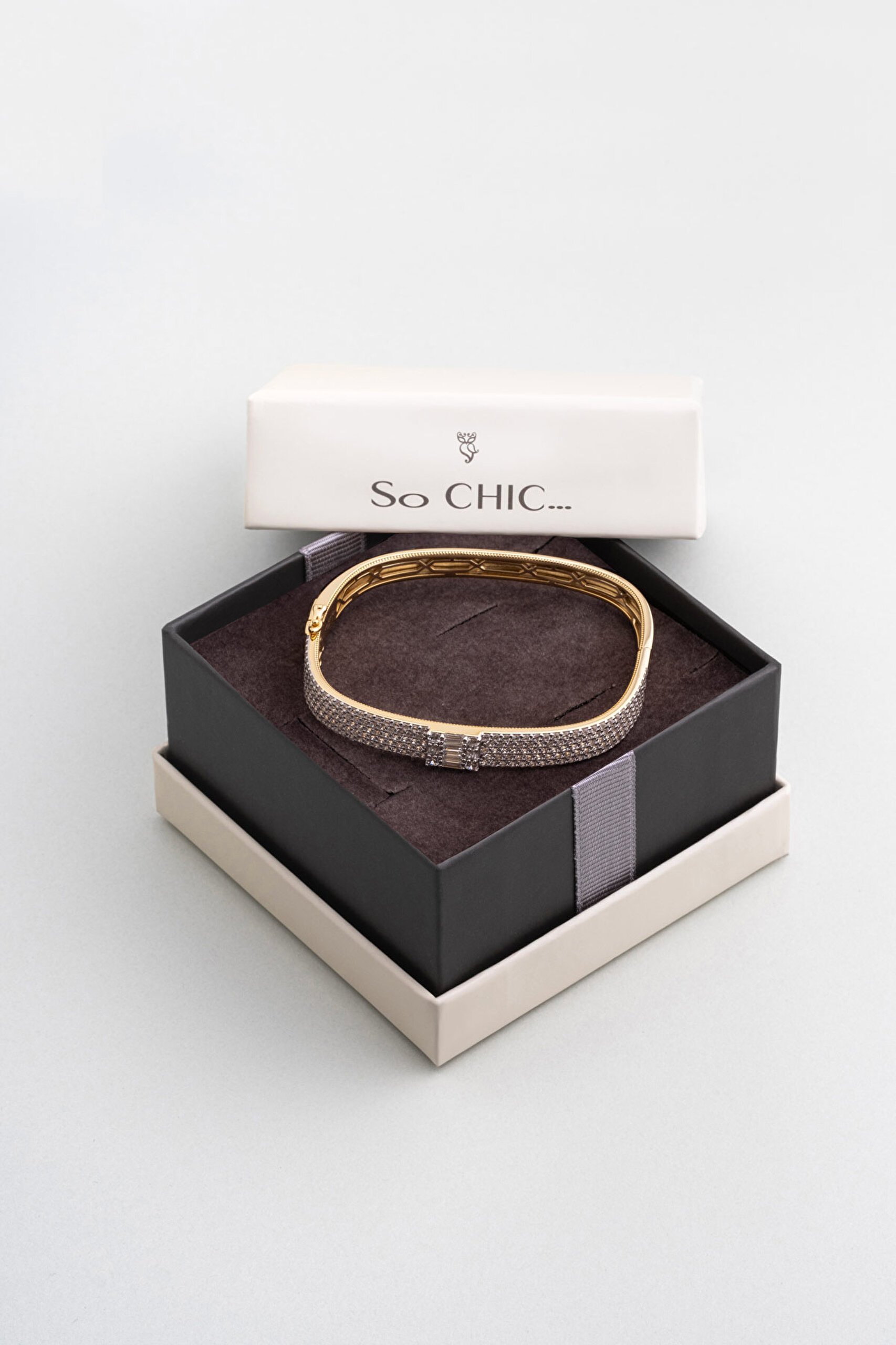 ⁠ Işıltı Masalı 18 Ayar Sarı Altın Kaplama Gümüş Kelepçe Bileklik_5}