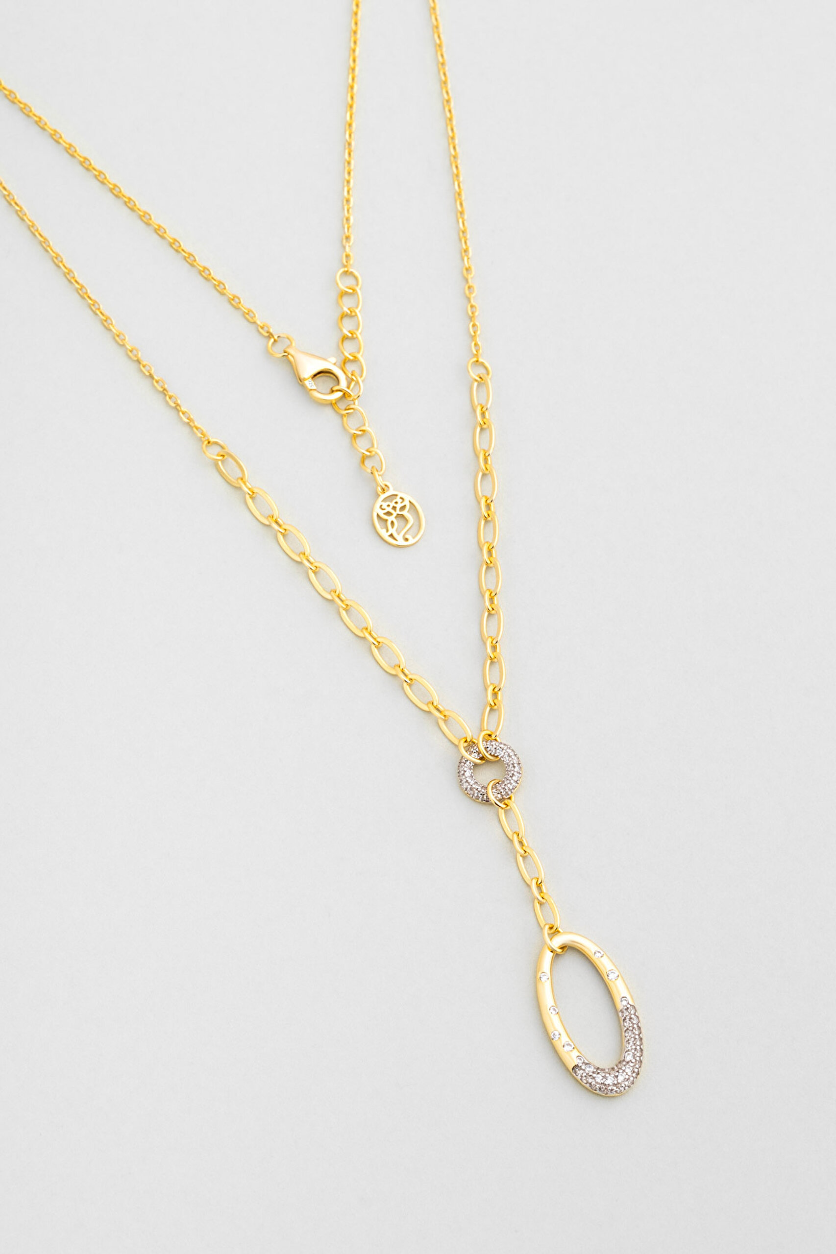 ⁠ Hera 18 Ayar Sarı Altın Kaplama 45 Cm Gümüş Y Kolye_0}