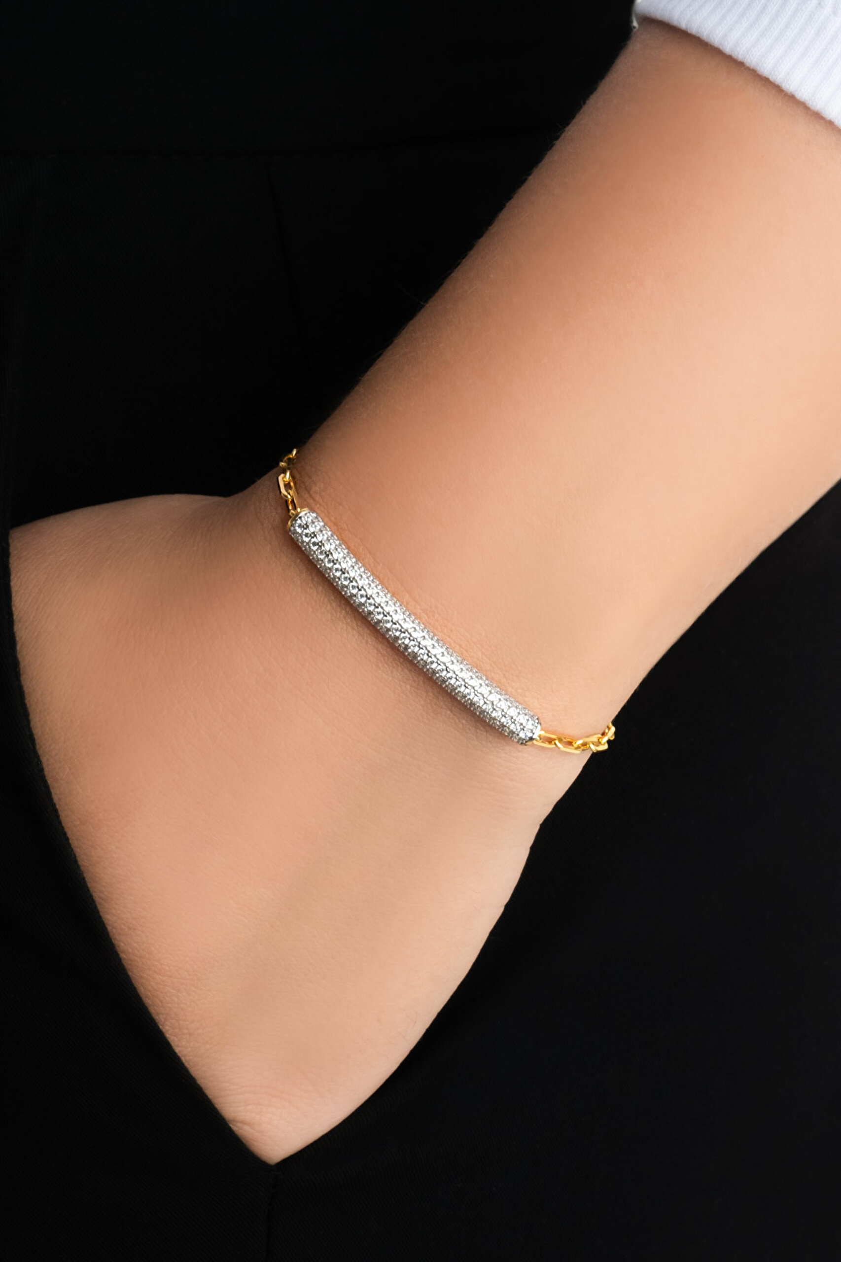 ⁠ Zarafet 18 Ayar Sarı Altın Kaplama 19 Cm Gümüş Zincir Bileklik_1}