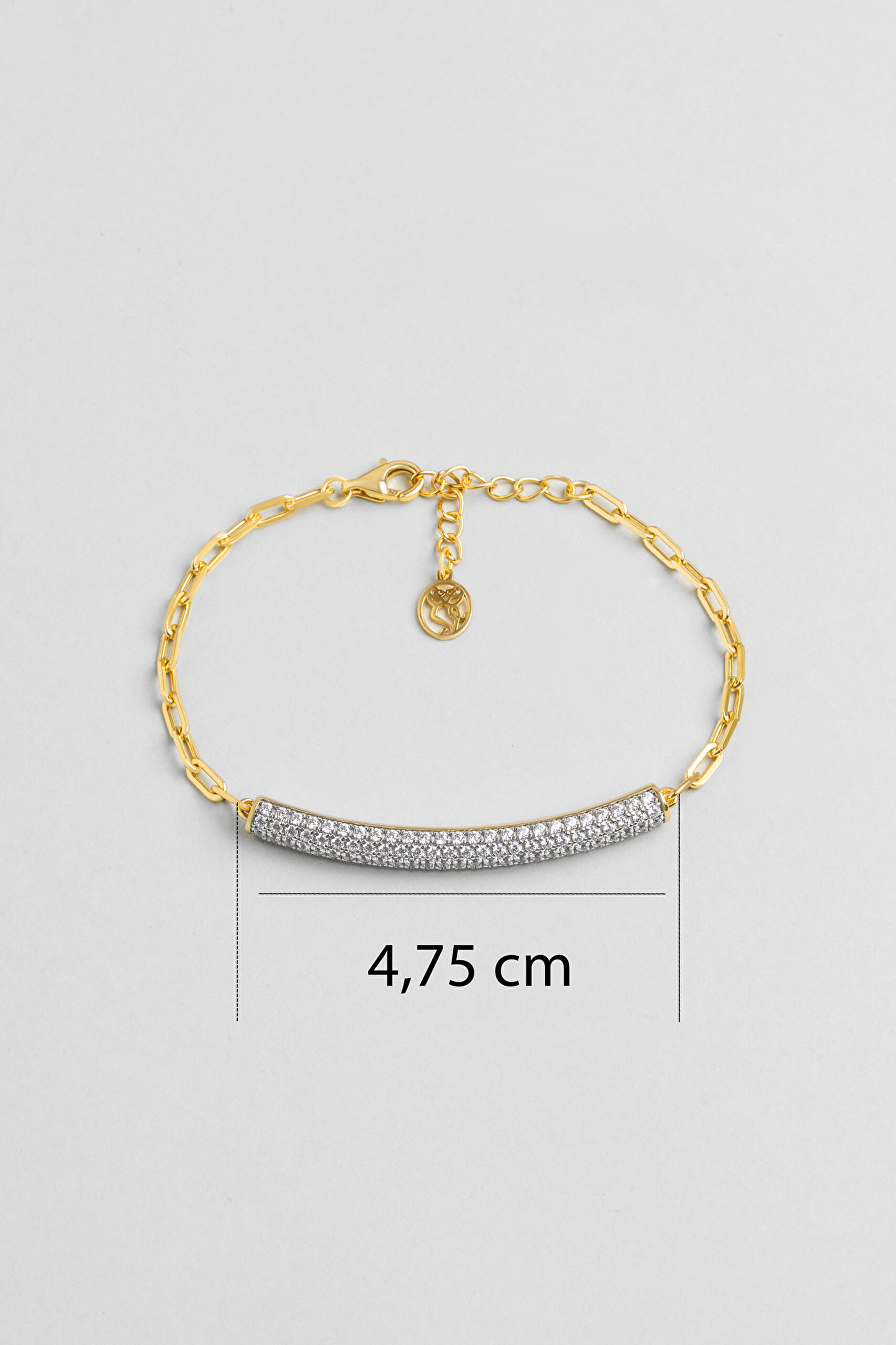 ⁠ Zarafet 18 Ayar Sarı Altın Kaplama 19 Cm Gümüş Zincir Bileklik_2}