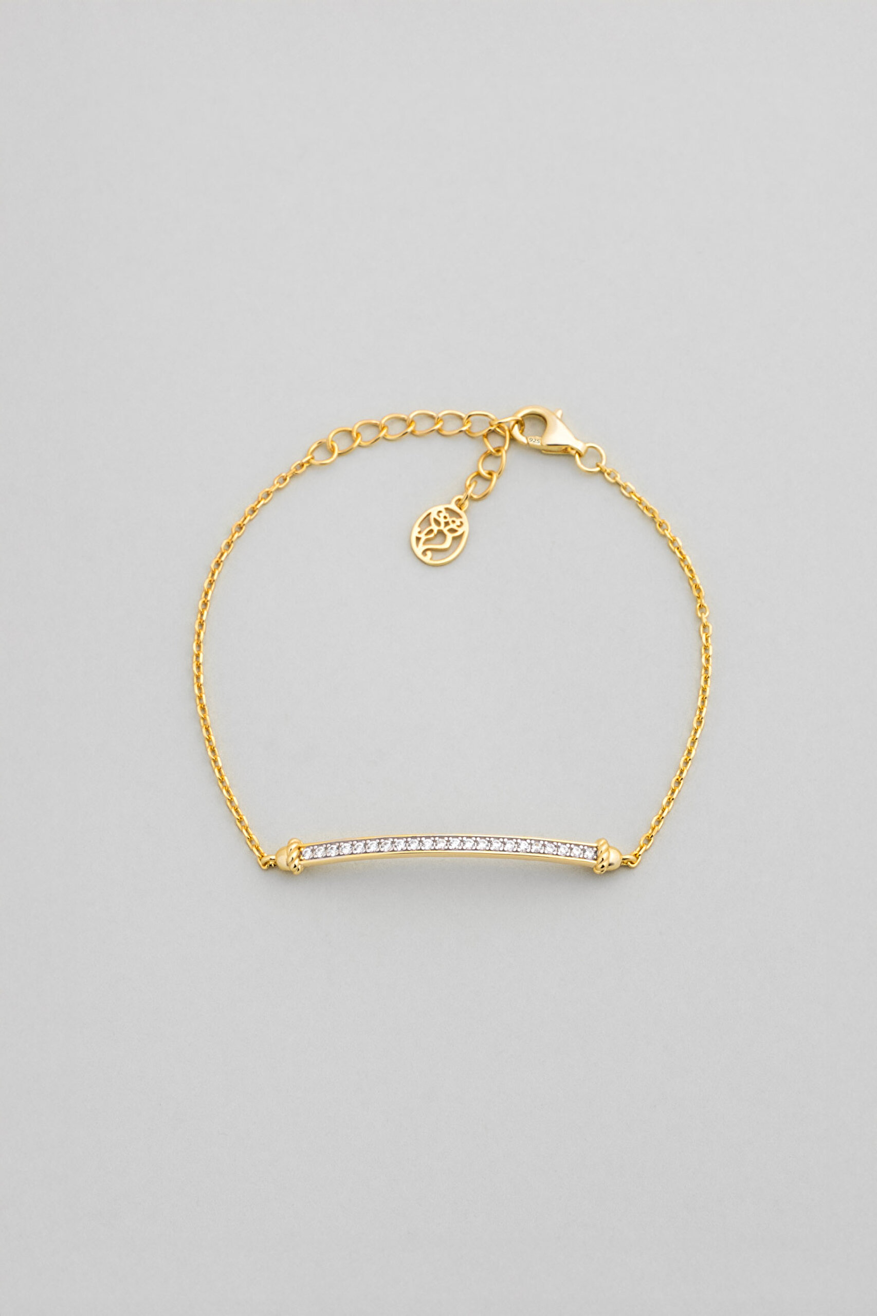 ⁠ Modern Minimal 18 Ayar Sarı Altın Kaplama 19 Cm Gümüş Bileklik_0}