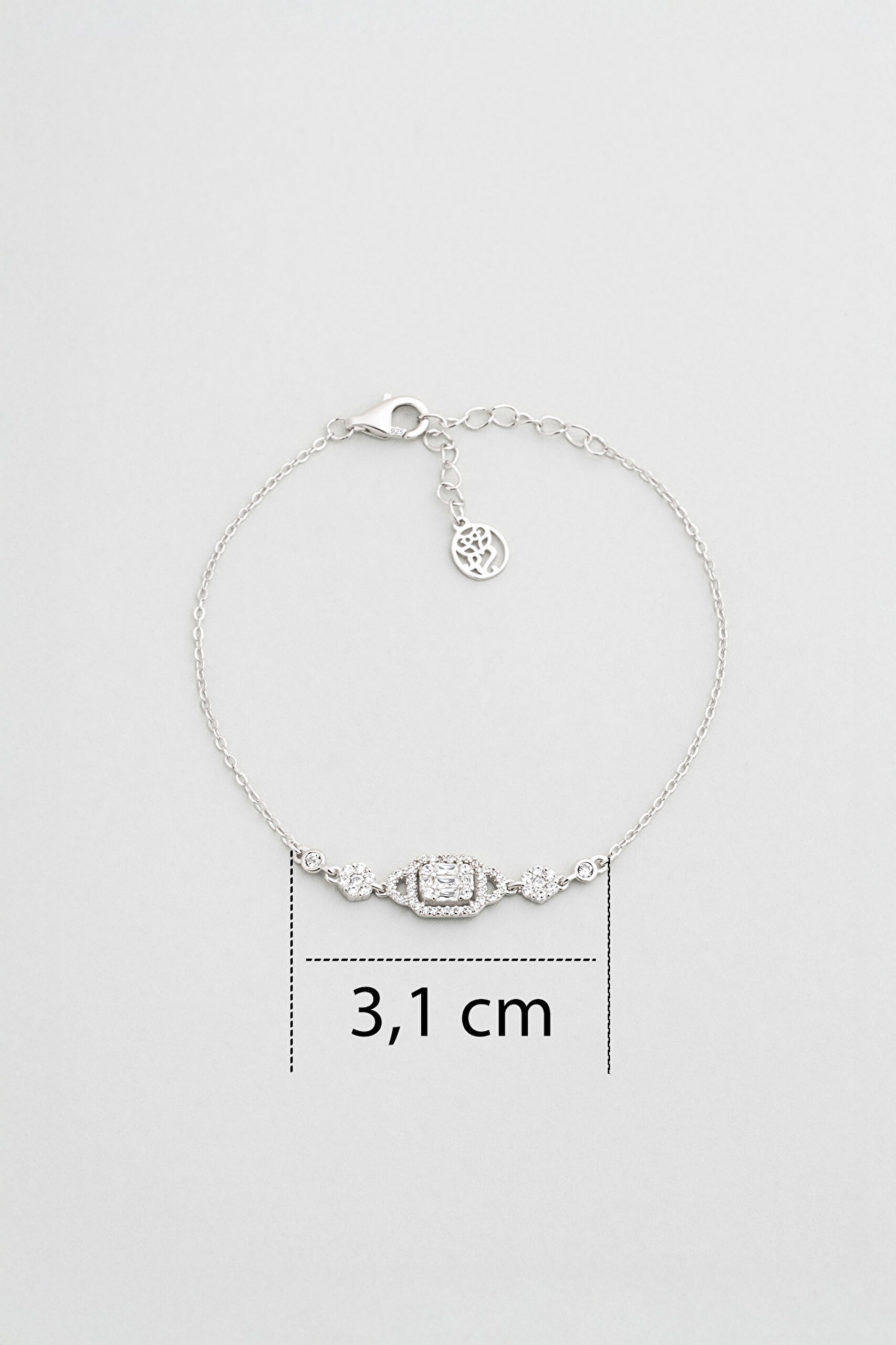 ⁠ Minimal Baget 18 Ayar Beyaz Altın Kaplama 19 Cm Gümüş Bileklik_2}