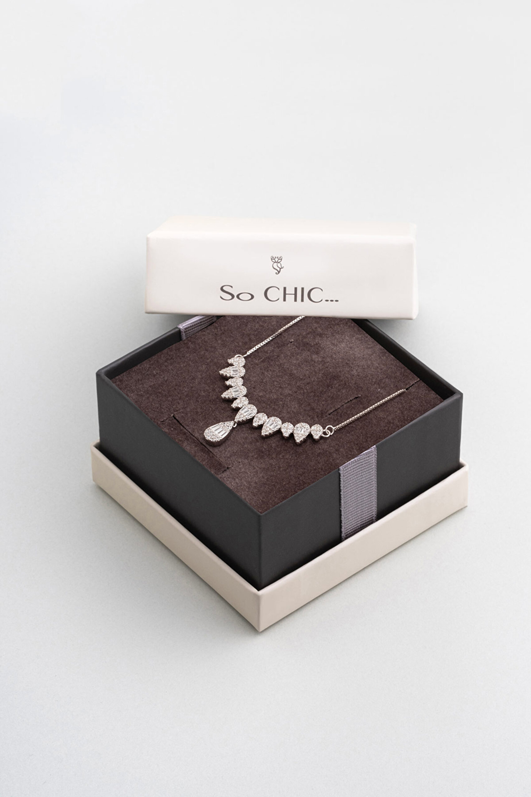 ⁠ Gonca Zarafeti 18 Ayar Beyaz Altın Kaplama 45 Cm Gümüş Kolye_5}