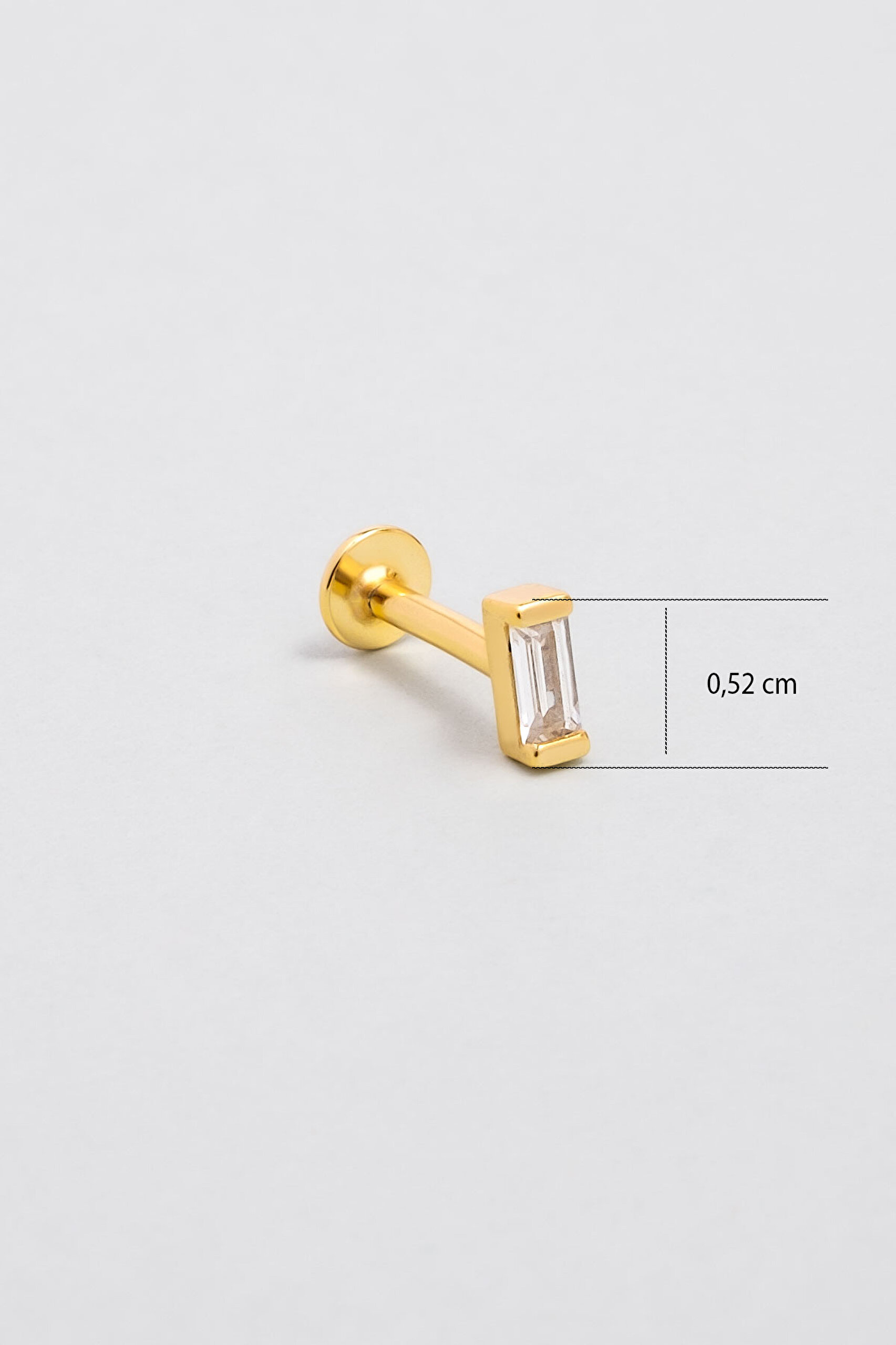 ⁠ Baget Işıltısı 18 Ayar Sarı Altın Kaplama Gümüş Tragus-Helix Piercing_2}
