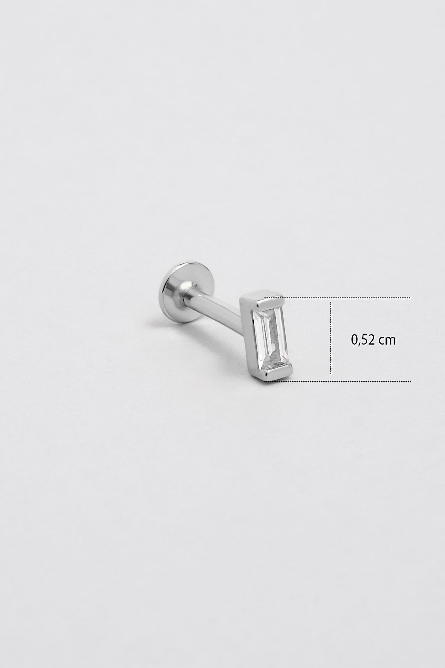 ⁠ Baget Işıltısı 18 Ayar Beyaz Altın Kaplama Gümüş Tragus-Helix Piercing_2}