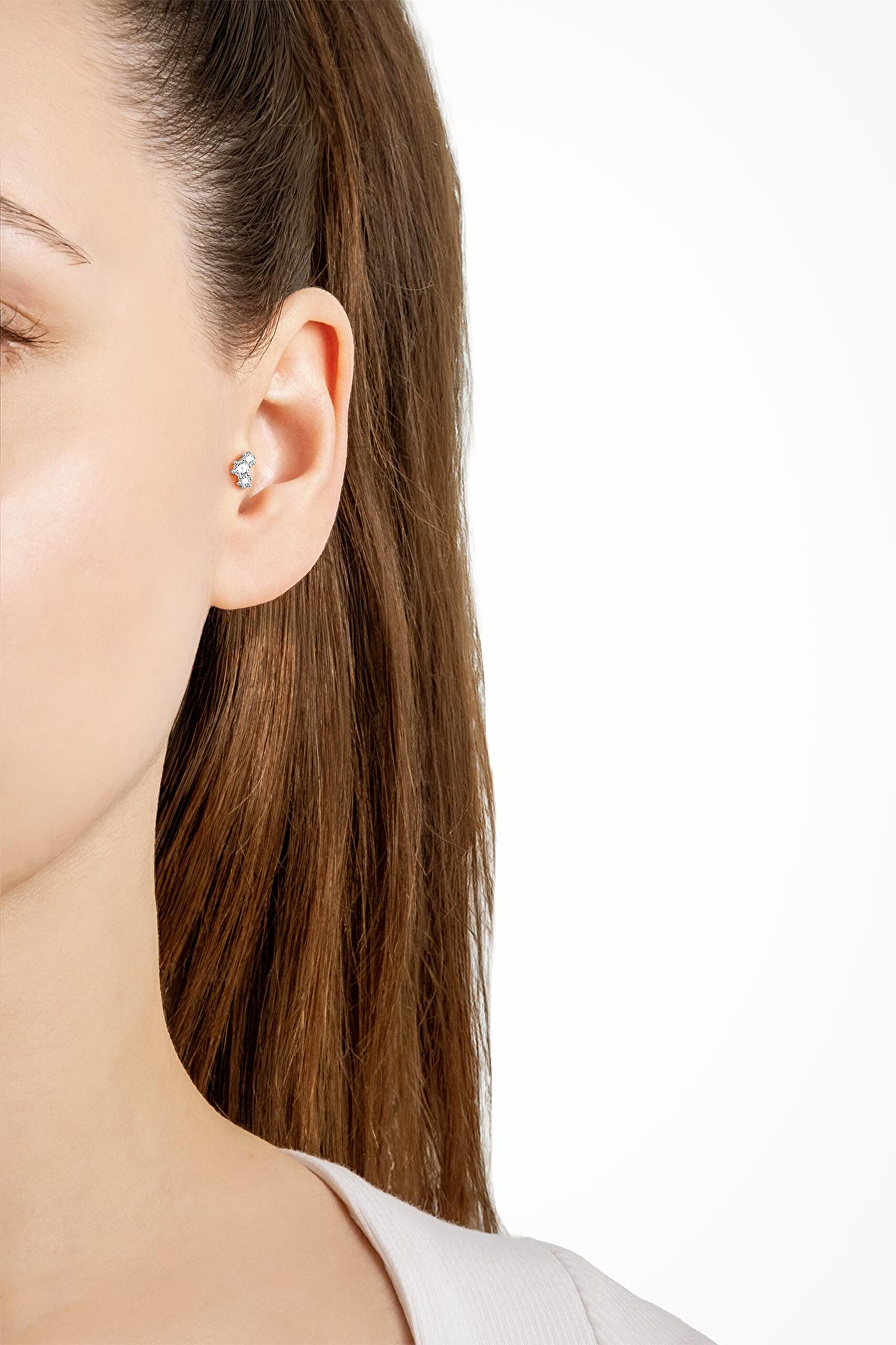 ⁠ Yıldız Dizilimi 18 Ayar Beyaz Altın Kaplama Gümüş Tragus-Helix Piercing_3}