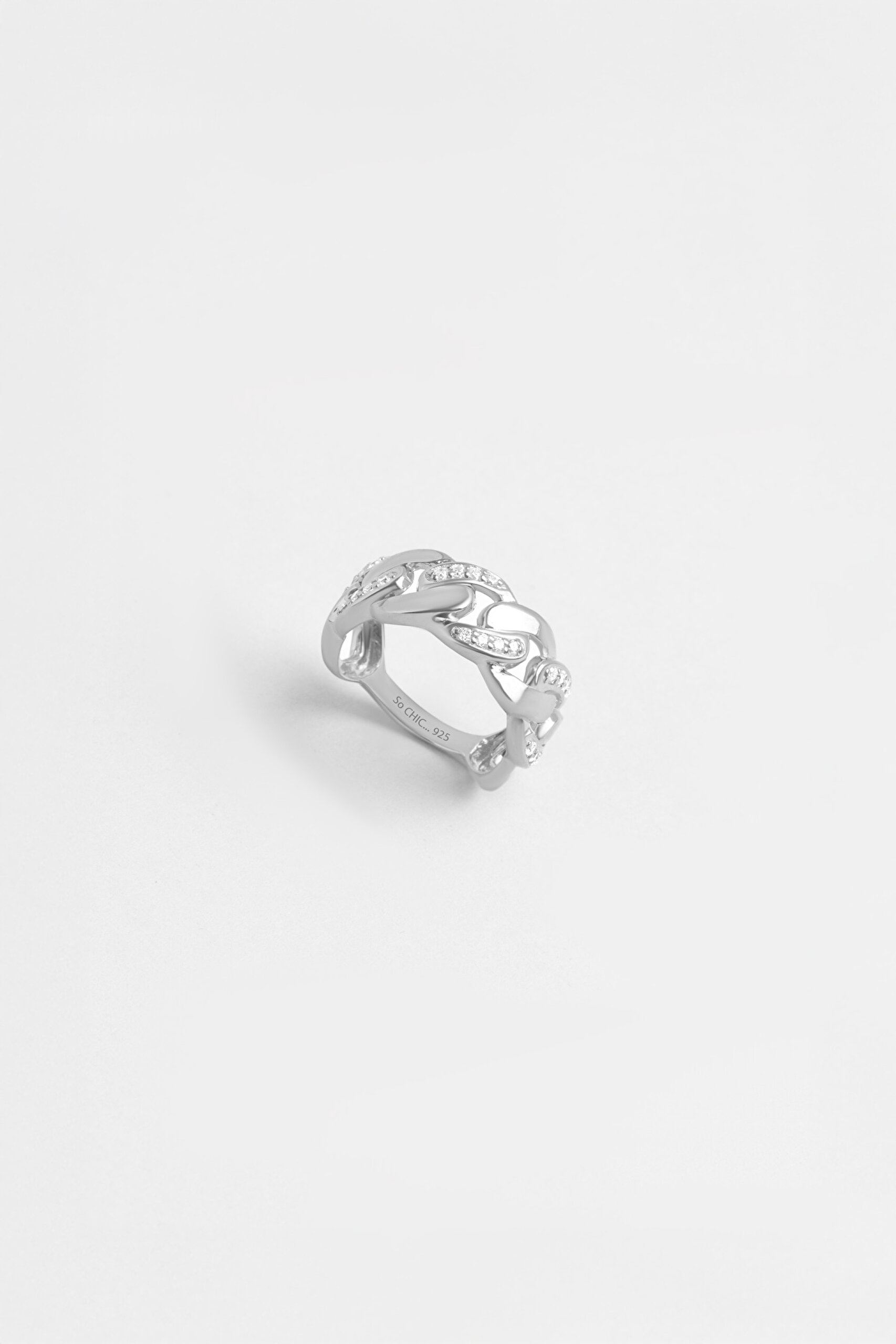 ⁠ Juliet 18 Ayar Beyaz Altın Kaplama Gümüş Yüzük_0}