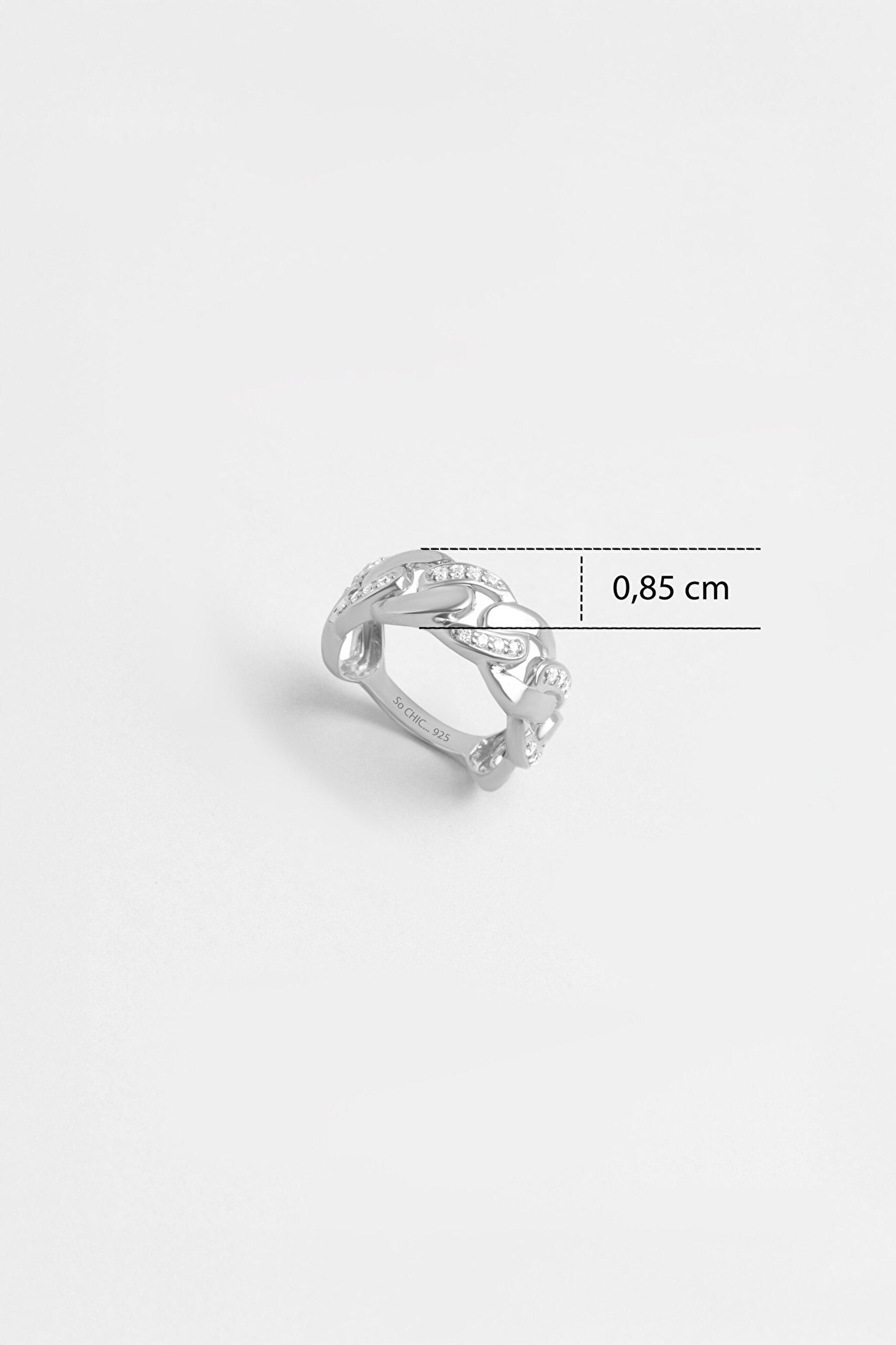 ⁠ Juliet 18 Ayar Beyaz Altın Kaplama Gümüş Yüzük_2}