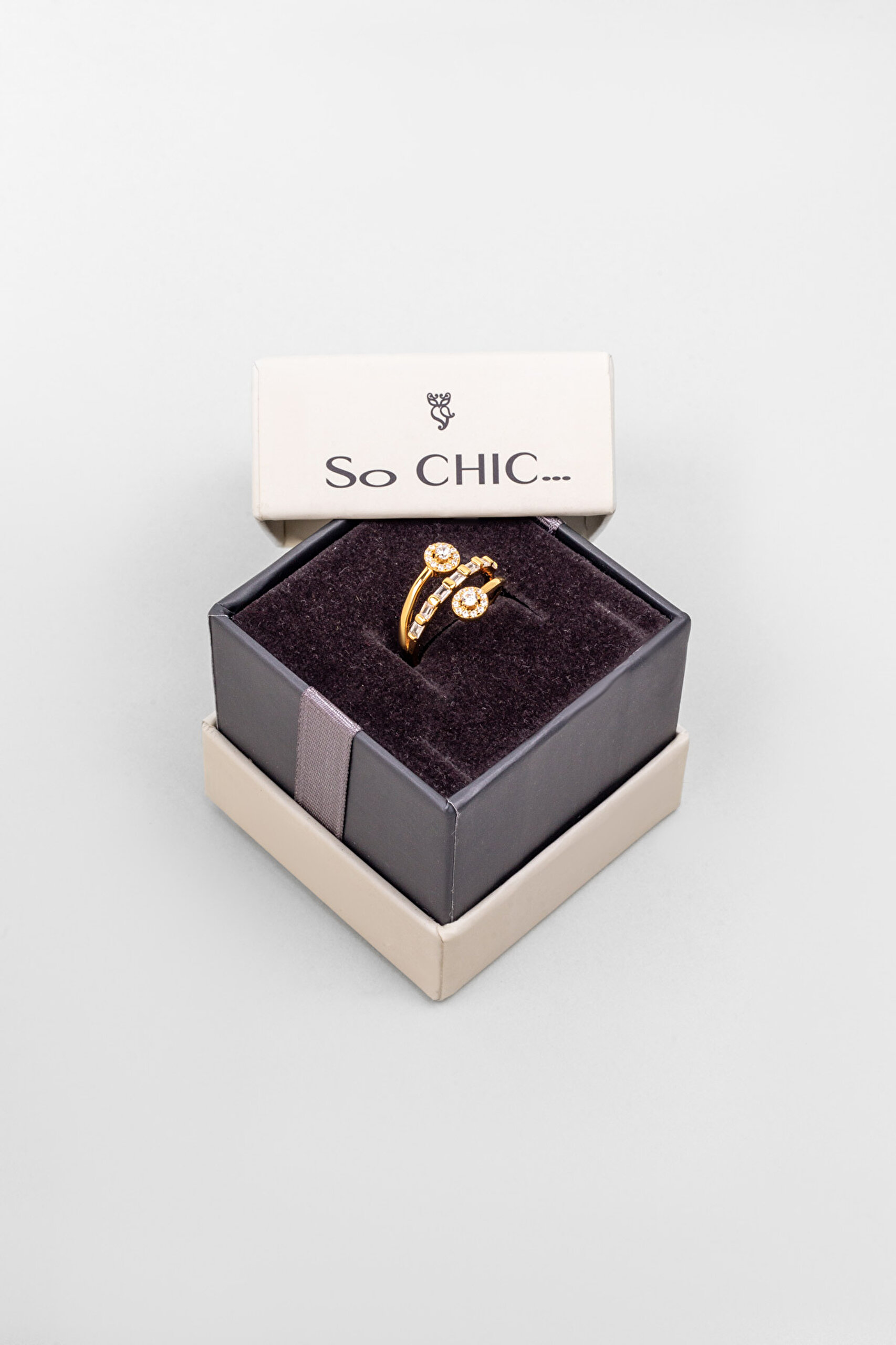 ⁠ Ay Işığı 18 Ayar Sarı Altın Kaplama Gümüş Yüzük_4}