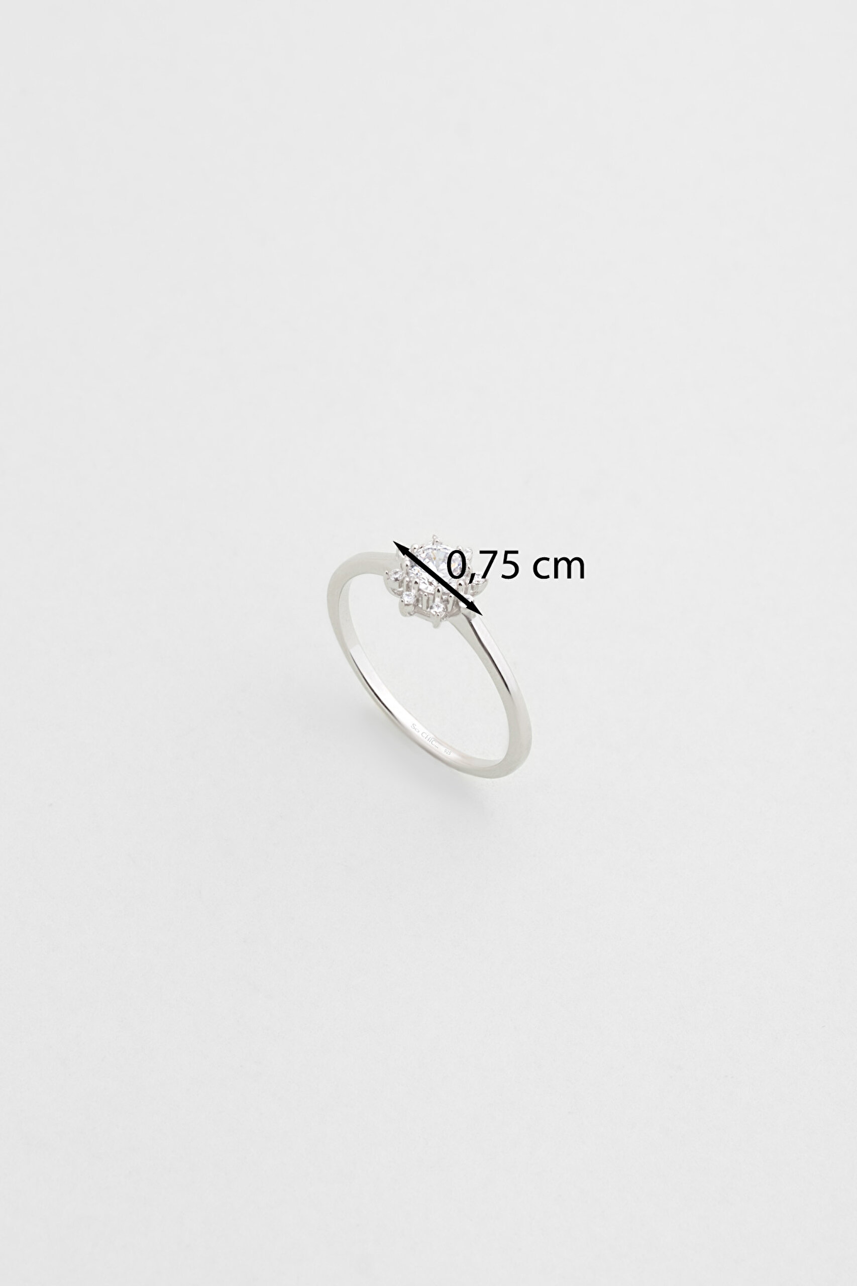 ⁠ Sonsuzluk Çiçeği 18 Ayar Beyaz Altın Kaplama Gümüş Yüzük_2}