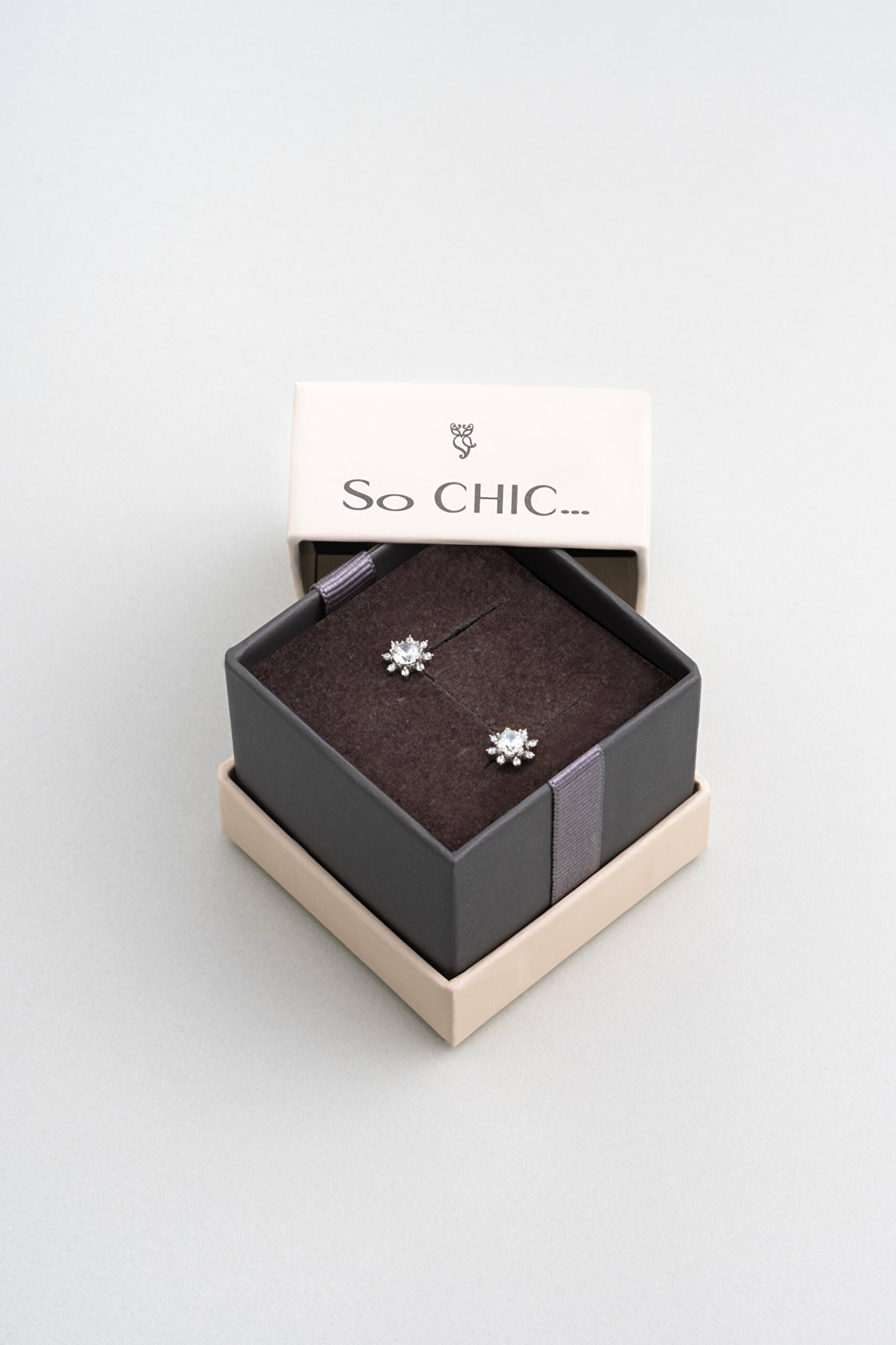 ⁠ Sonsuzluk Çiçeği 18 Ayar Beyaz Altın Kaplama Gümüş Küpe_4}