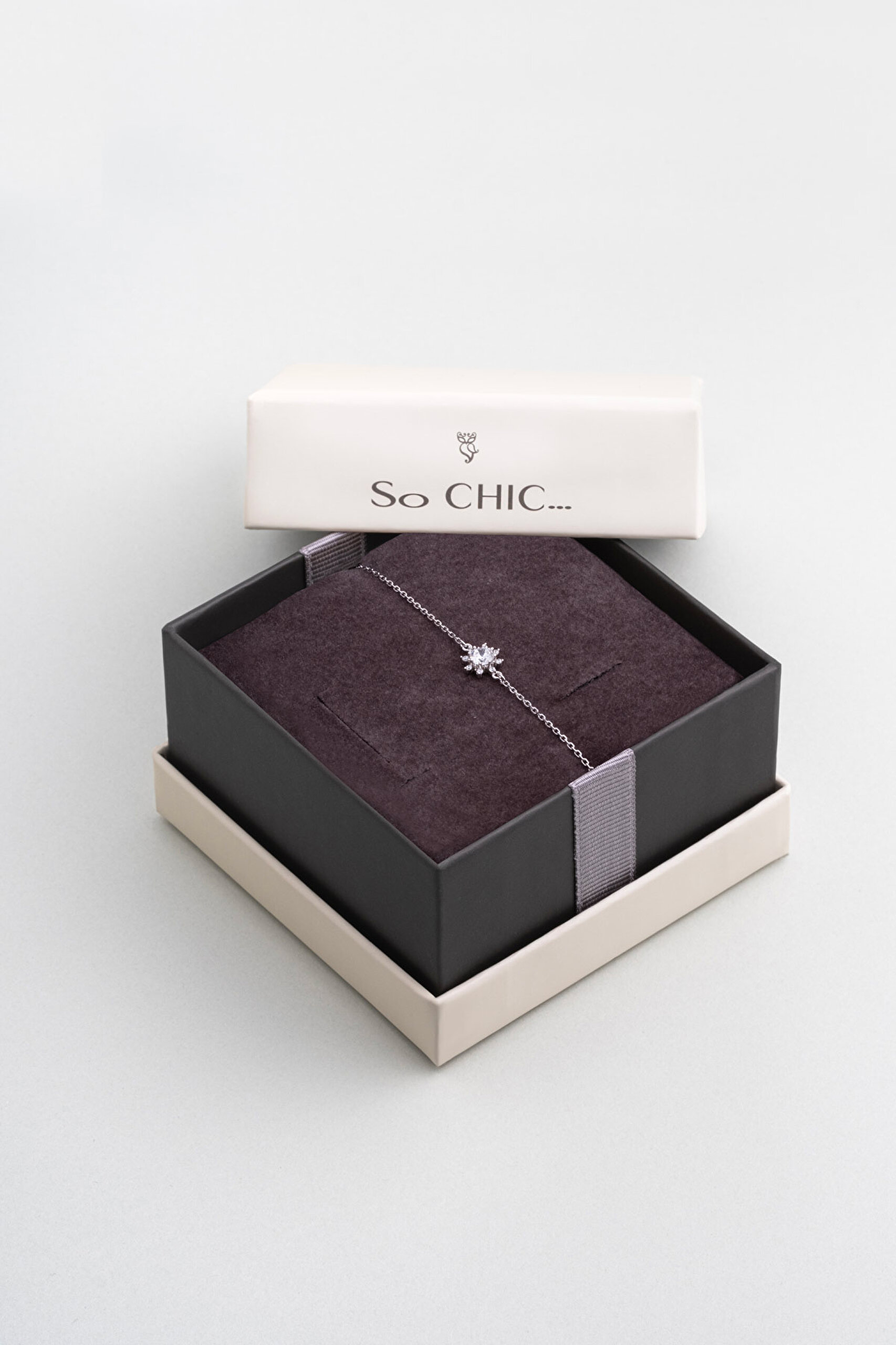 ⁠ Sonsuzluk Çiçeği 18 Ayar Beyaz Altın Kaplama 19 Cm Gümüş Bileklik_5}